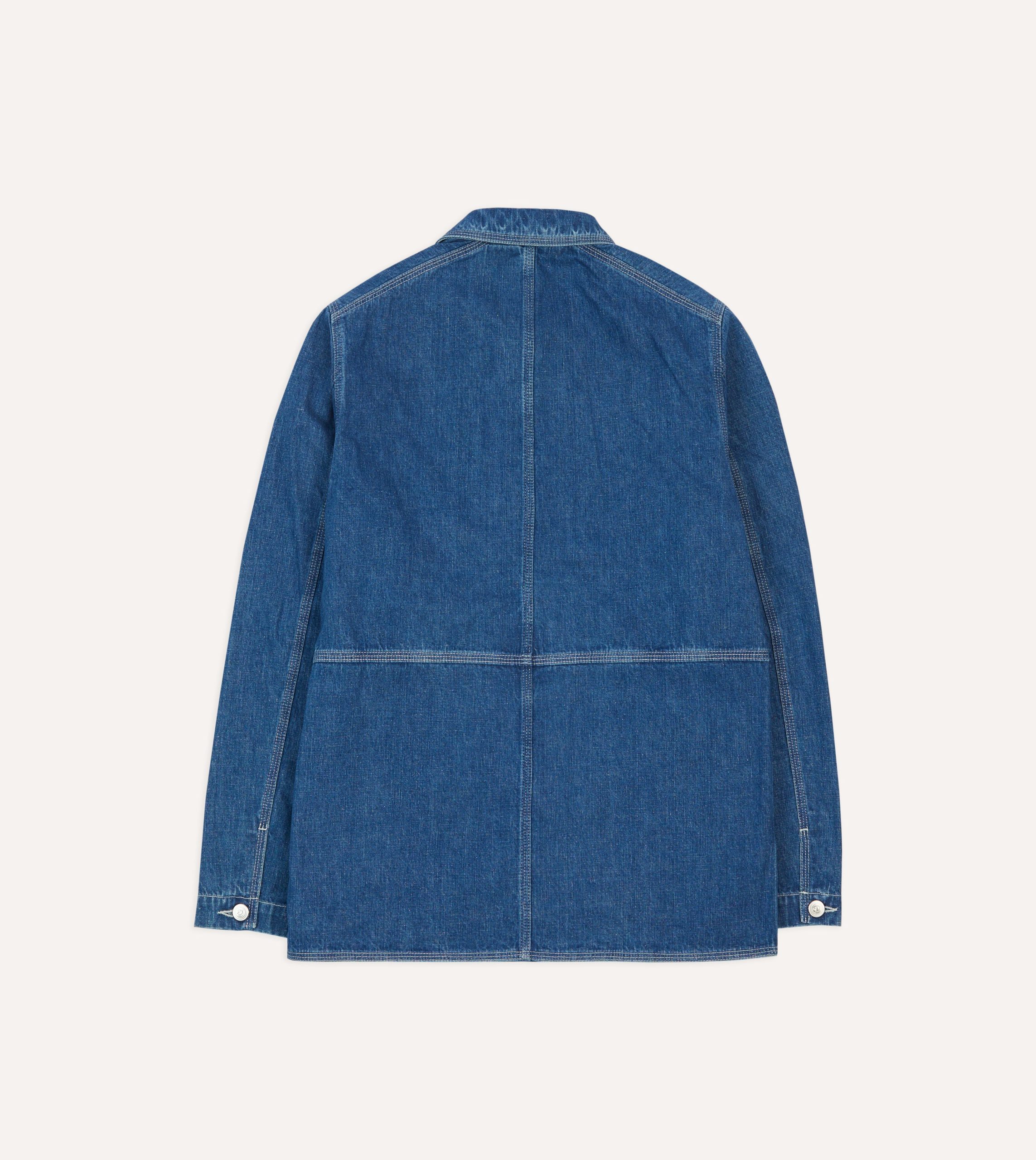 Stone Wash Selvedge Denim Welder Jacket - Image 8