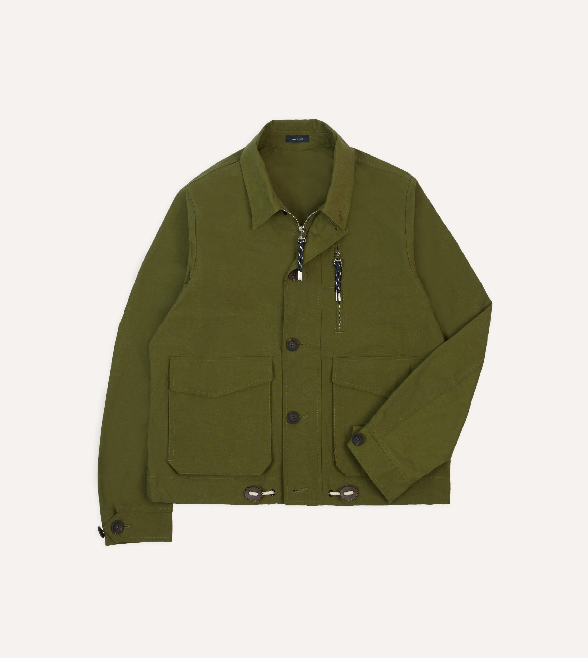 Olive Cotton Blouson Jacket