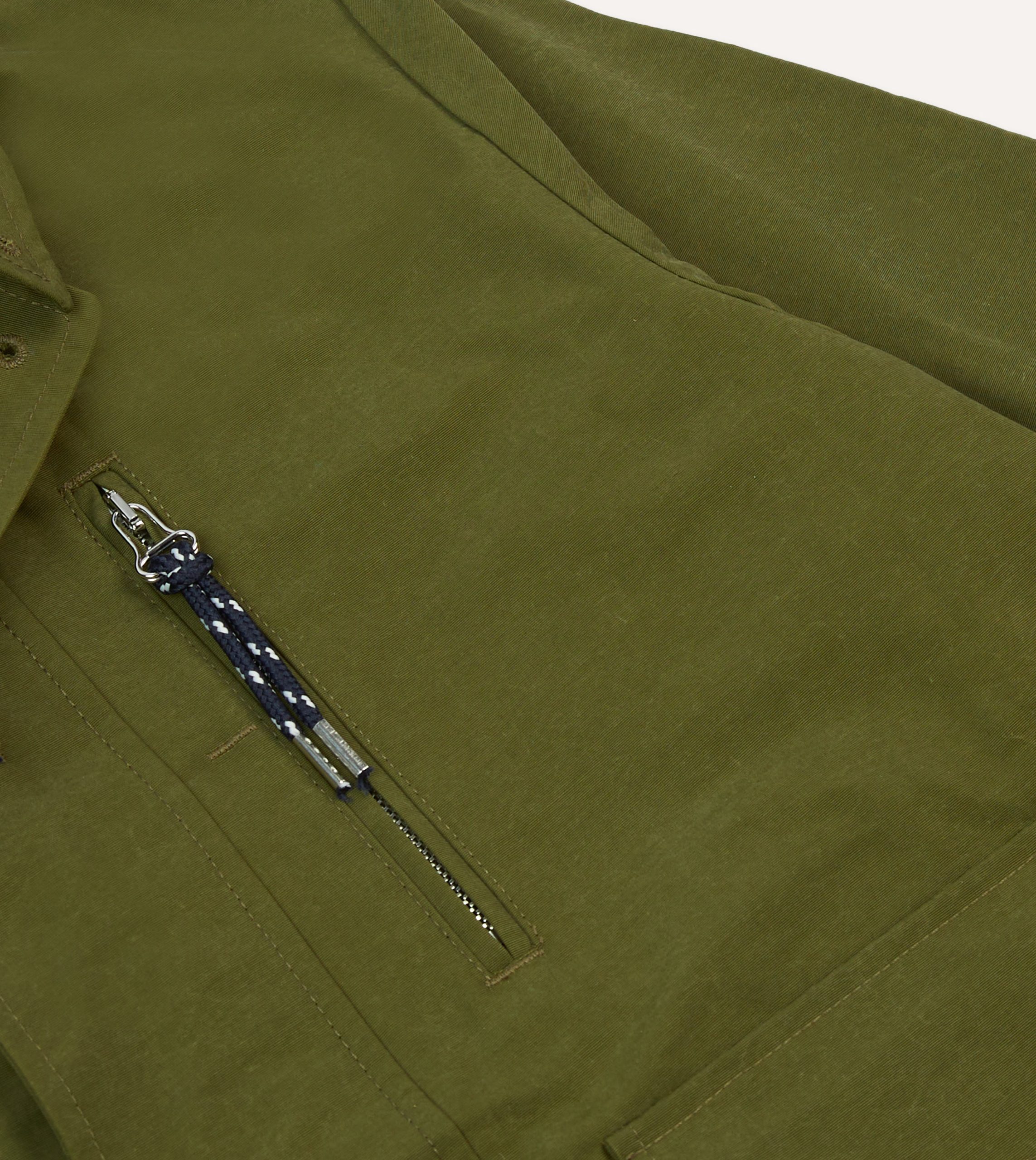 Olive Cotton Blouson Jacket - Image 4