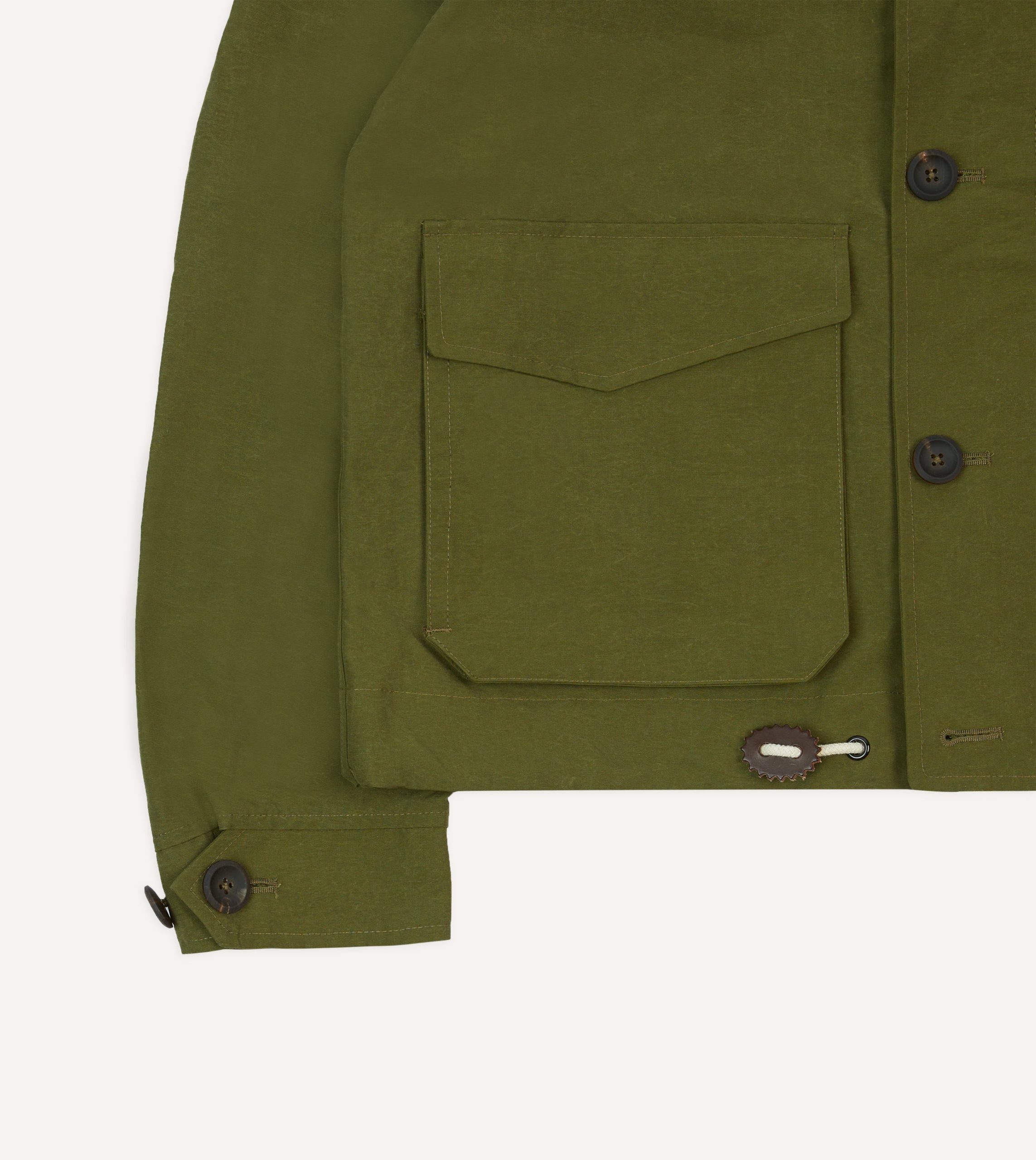 Olive Cotton Blouson Jacket - Image 6