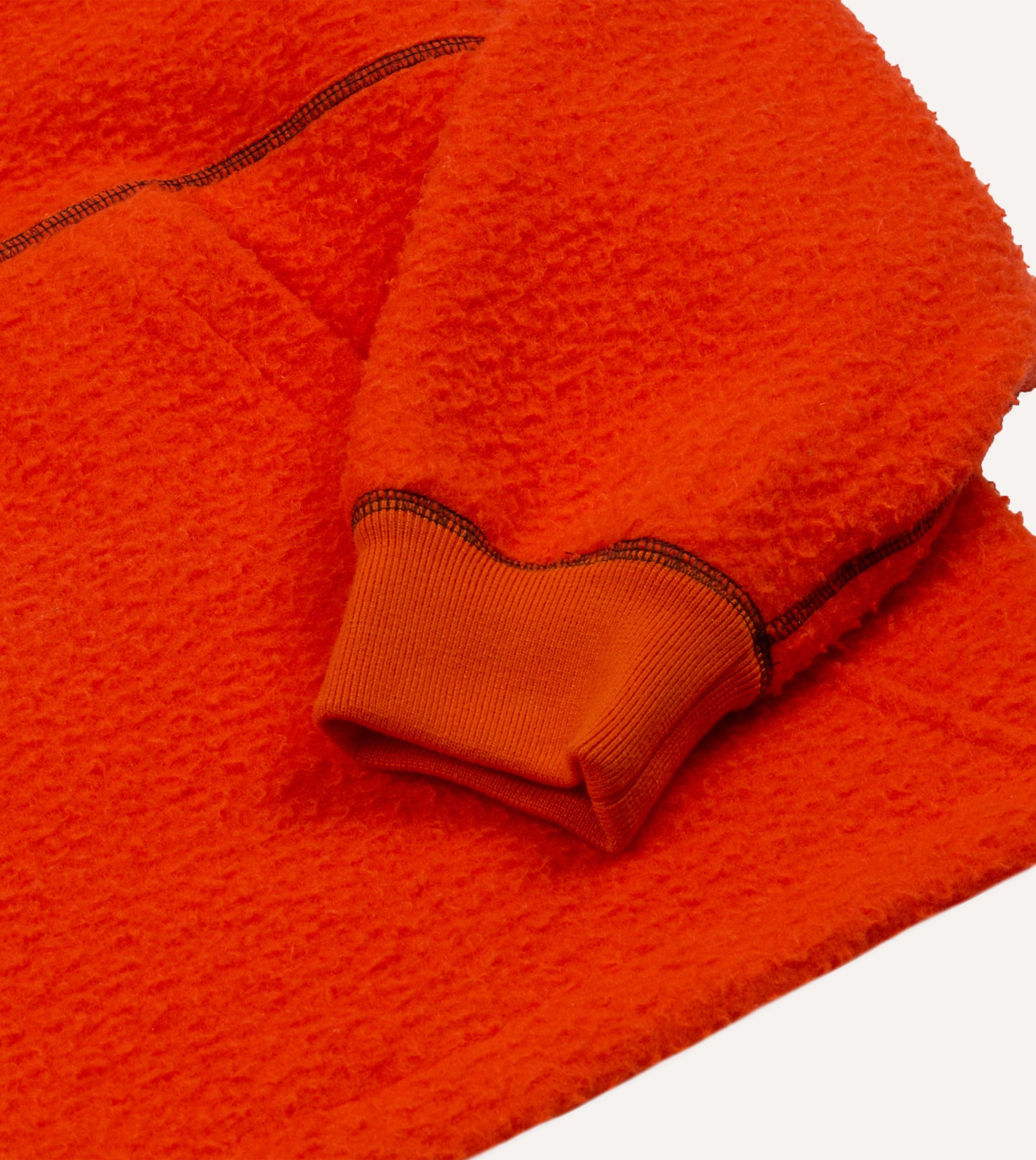 Orange Casentino Wool Half-Zip Pullover Fleece - Image 5
