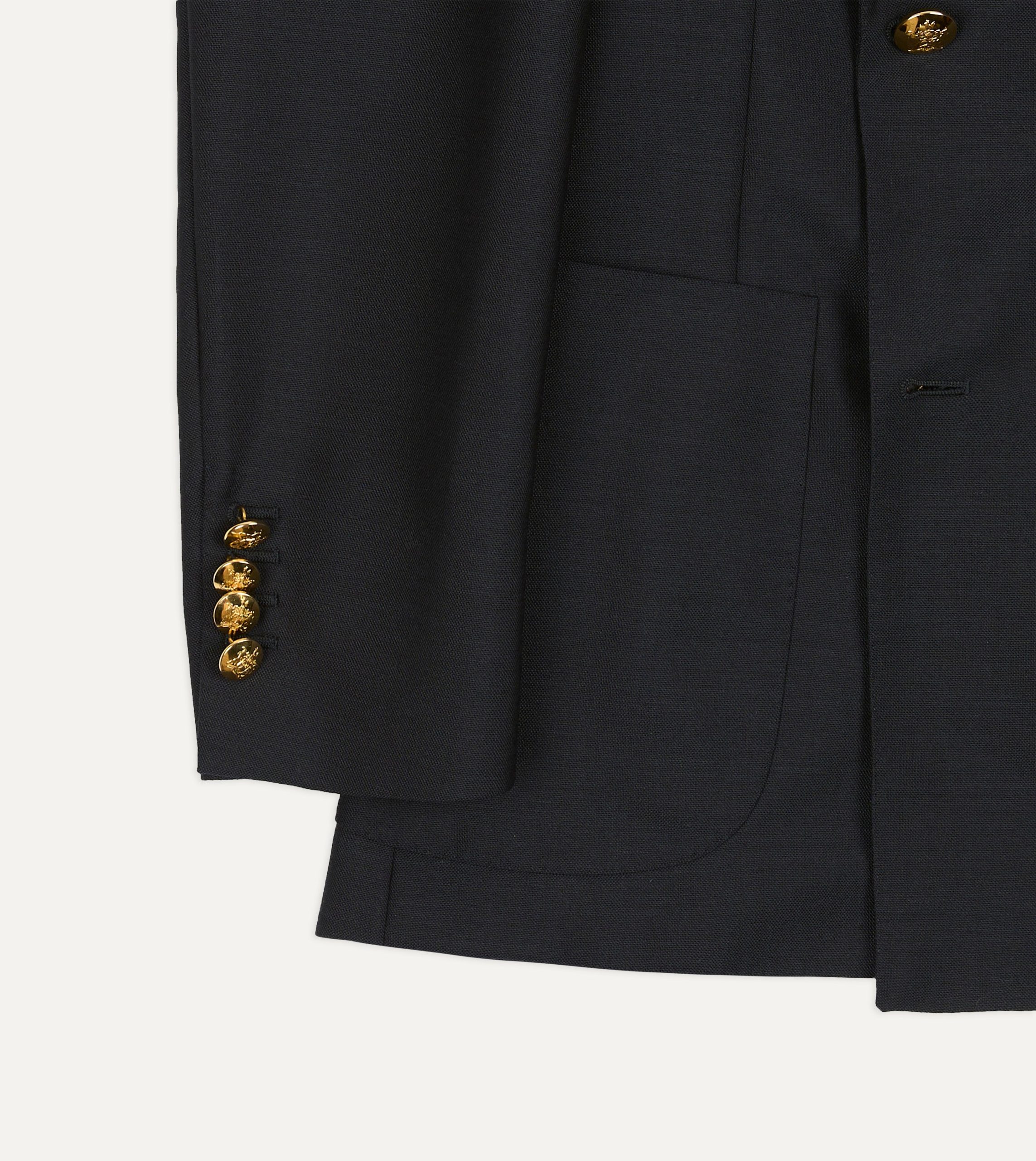 Navy Wool-Mohair Double-Breasted Travel Blazer - Image 5