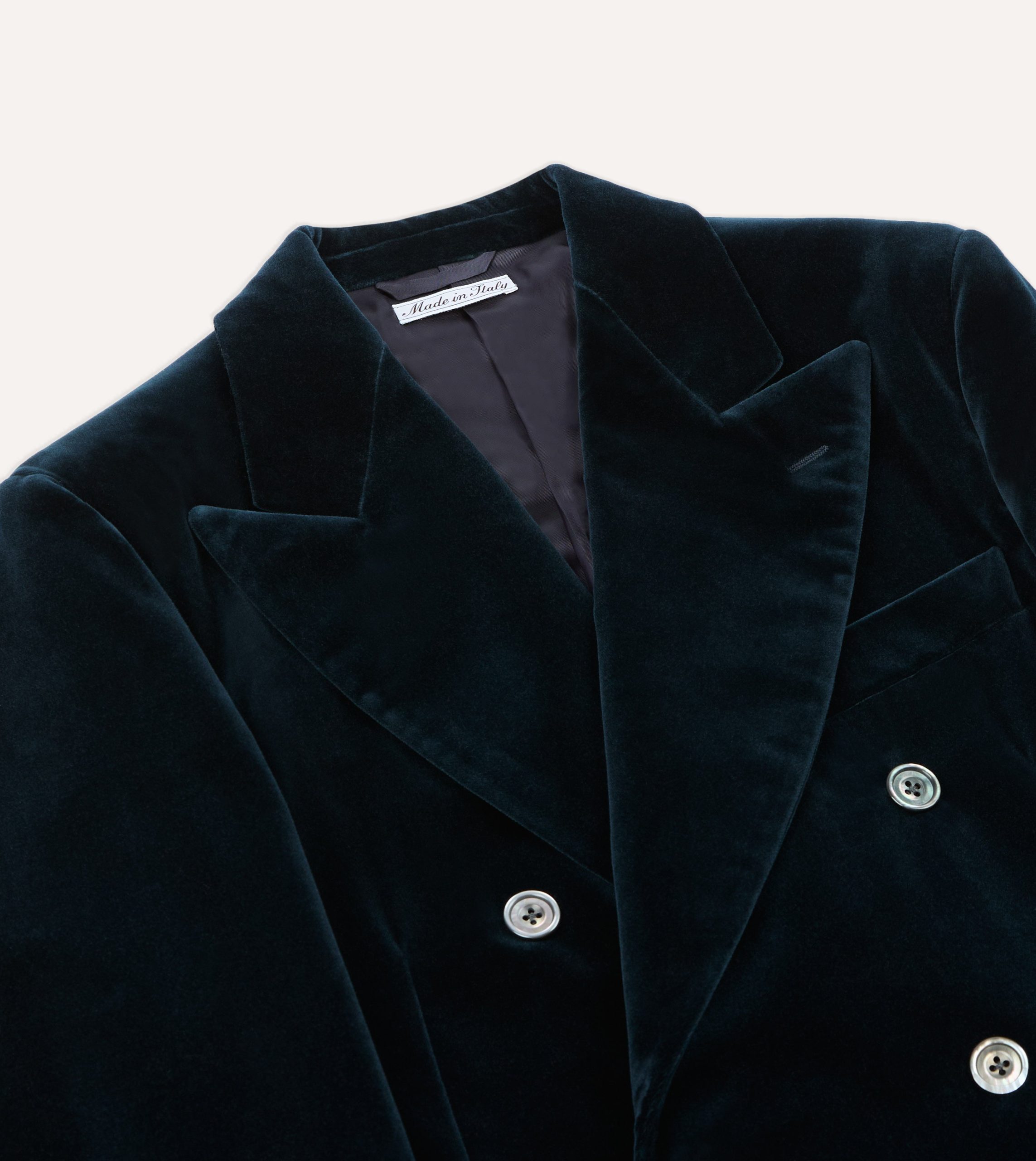 Navy Velvet Double-Breasted Blazer - Image 3