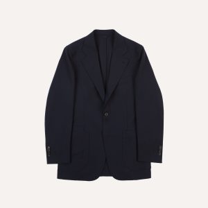 Navy Tropical Wool Tailored Jacket