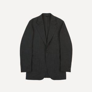 Charcoal Tropical Wool Tailored Jacket