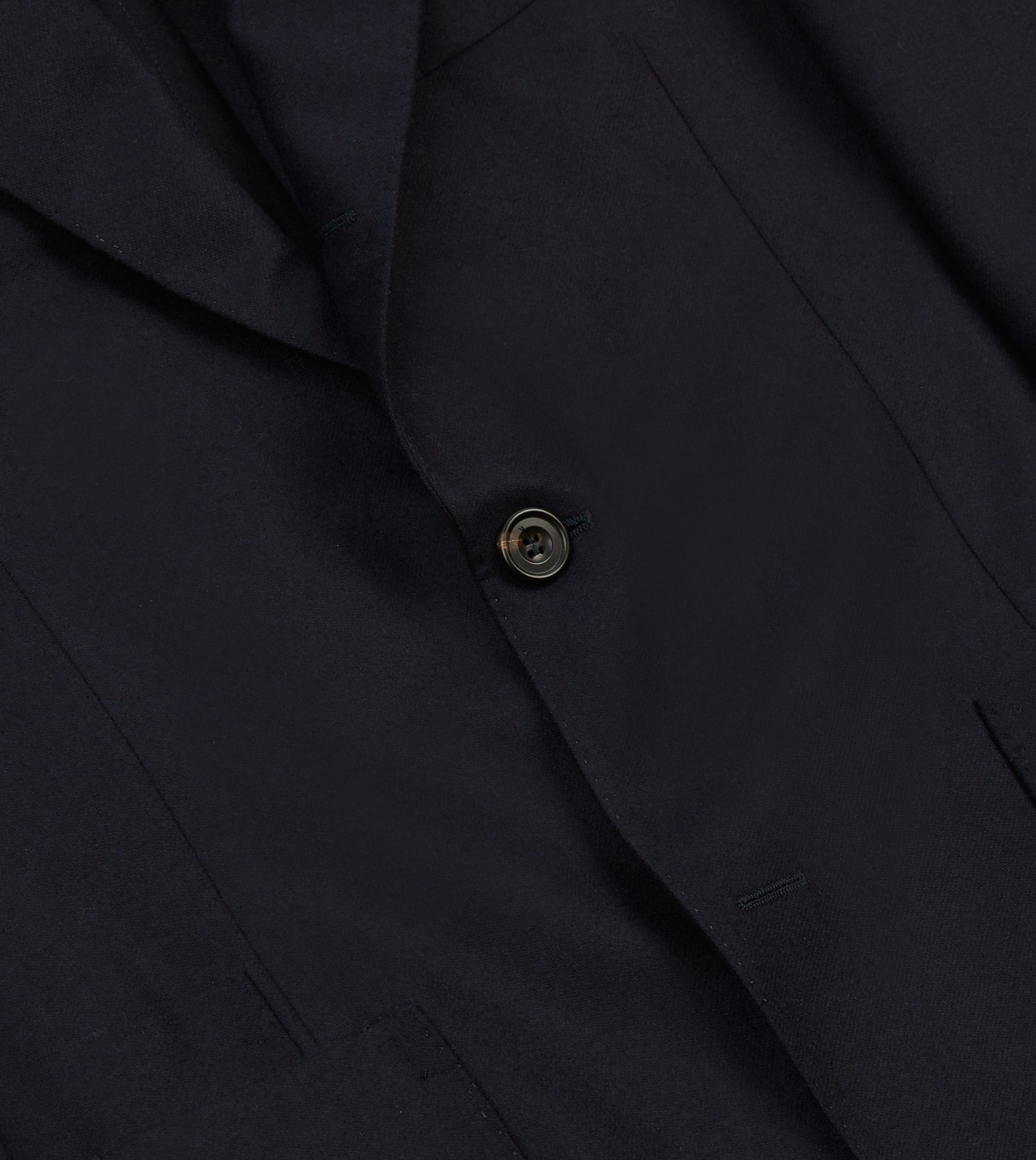 Navy Wool Flannel Tailored Jacket - Image 5