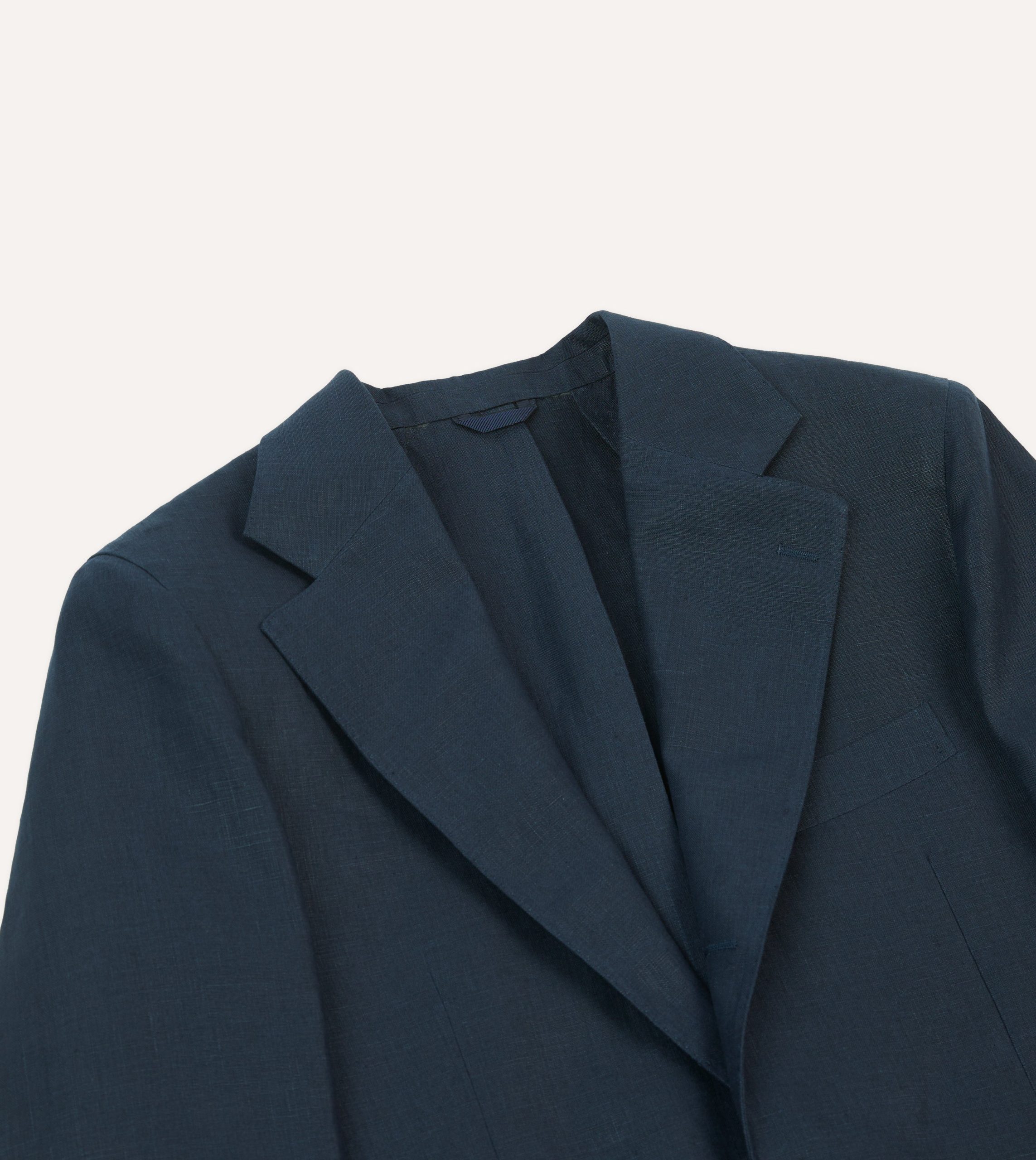Navy Irish Linen Tailored Jacket - Image 3