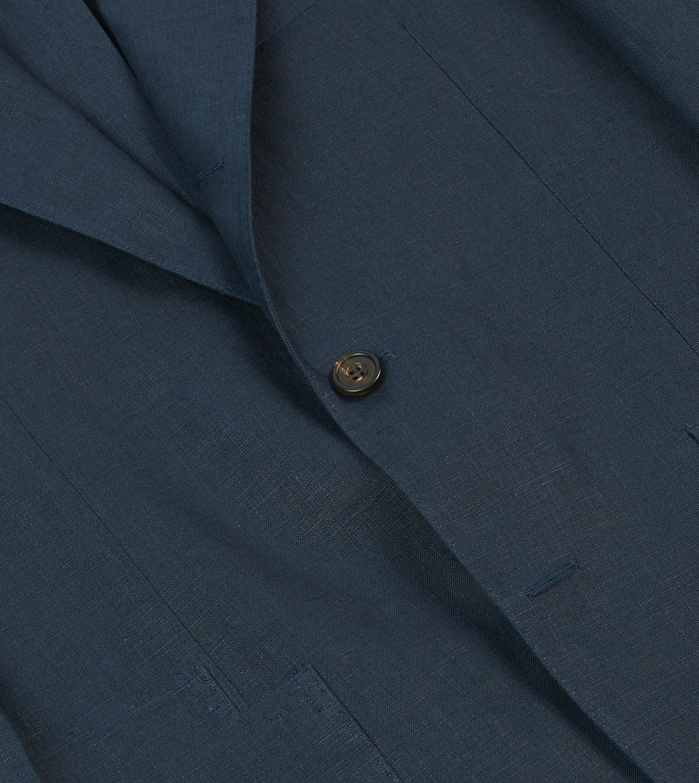 Navy Irish Linen Tailored Jacket - Image 5