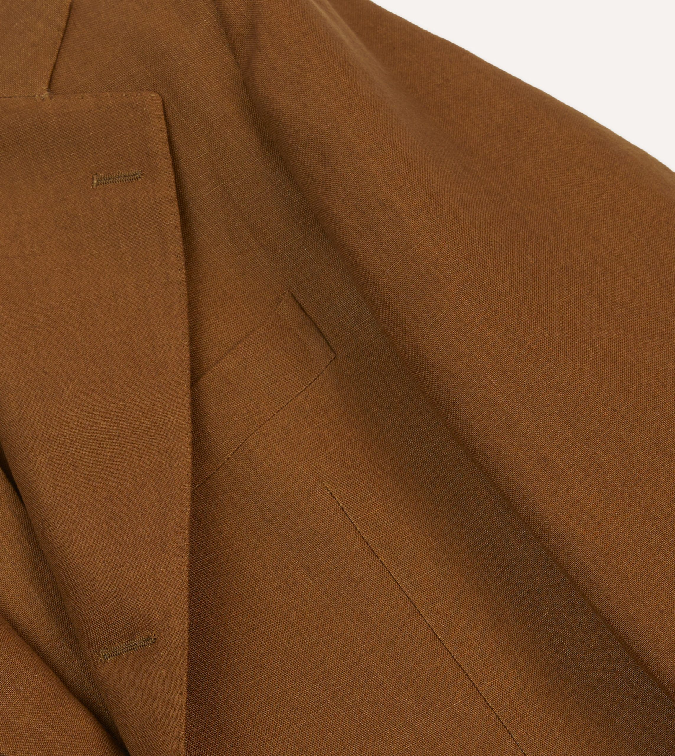 Brown Irish Linen Tailored Jacket - Image 3