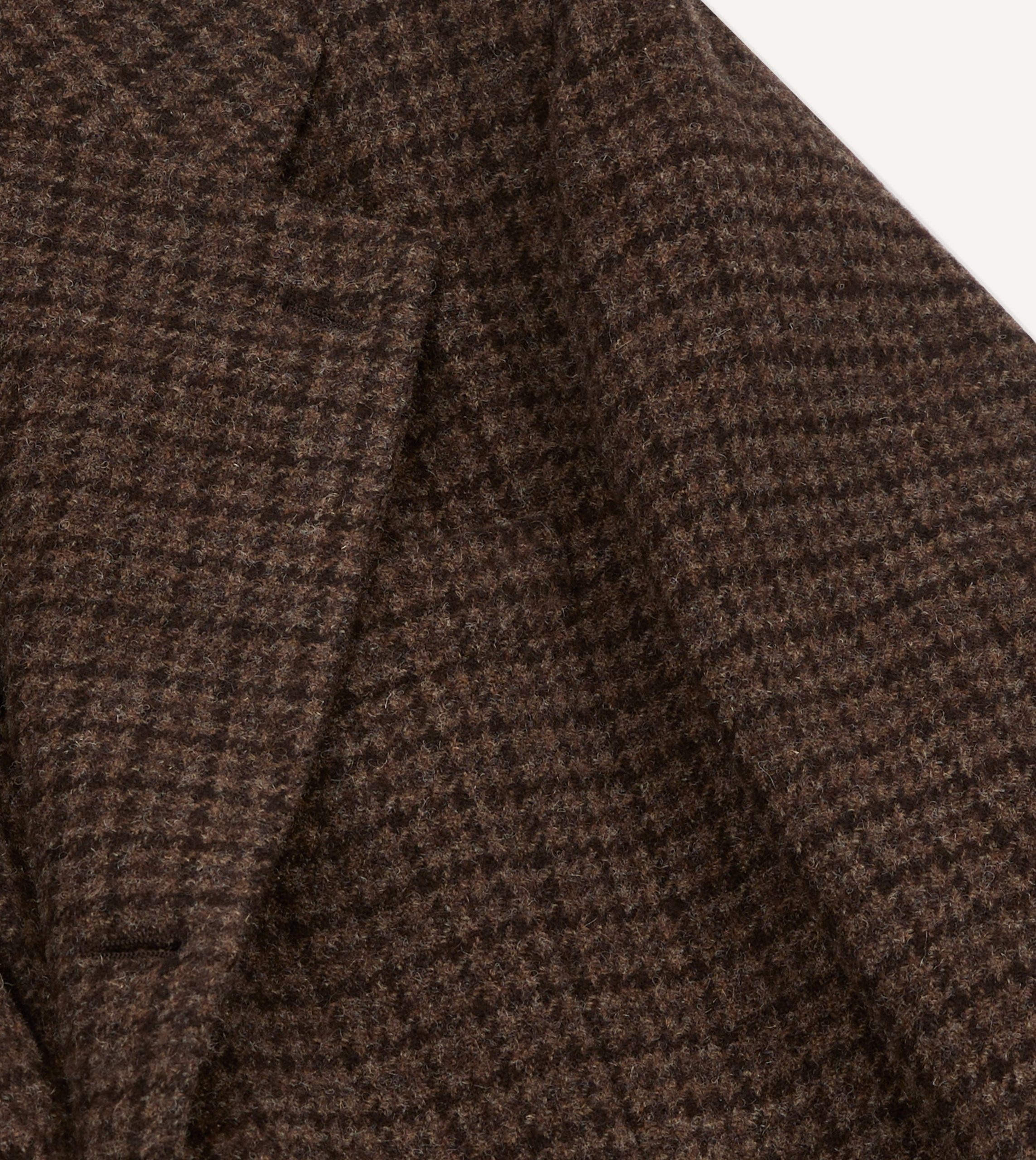 Brown Houndstooth Check Tweed Blazer - Image 4