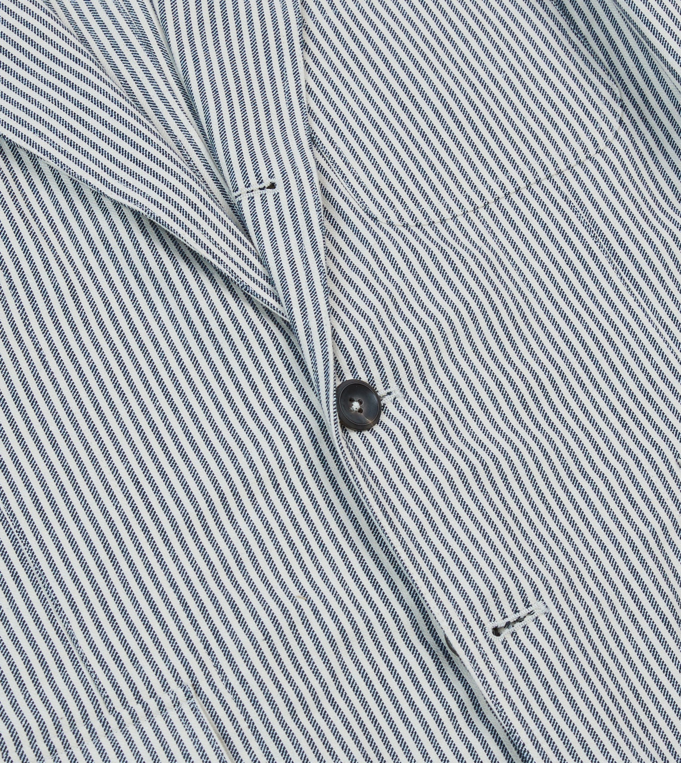 Navy Ticking Stripe Cotton Linen Games Blazer Mk. I - Image 4