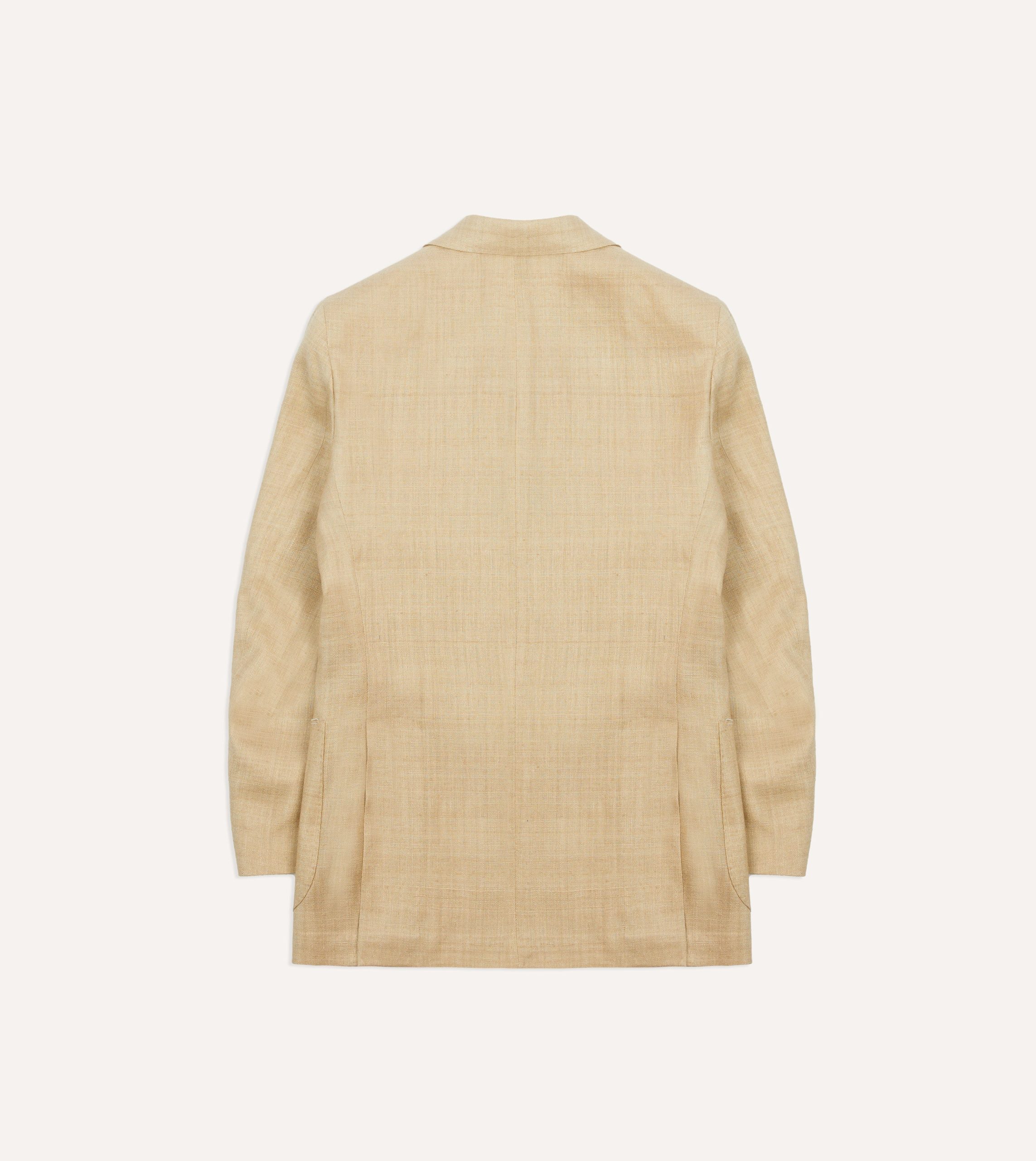 Sand Tussah Silk Double-Breasted Tailored Jacket - Image 8
