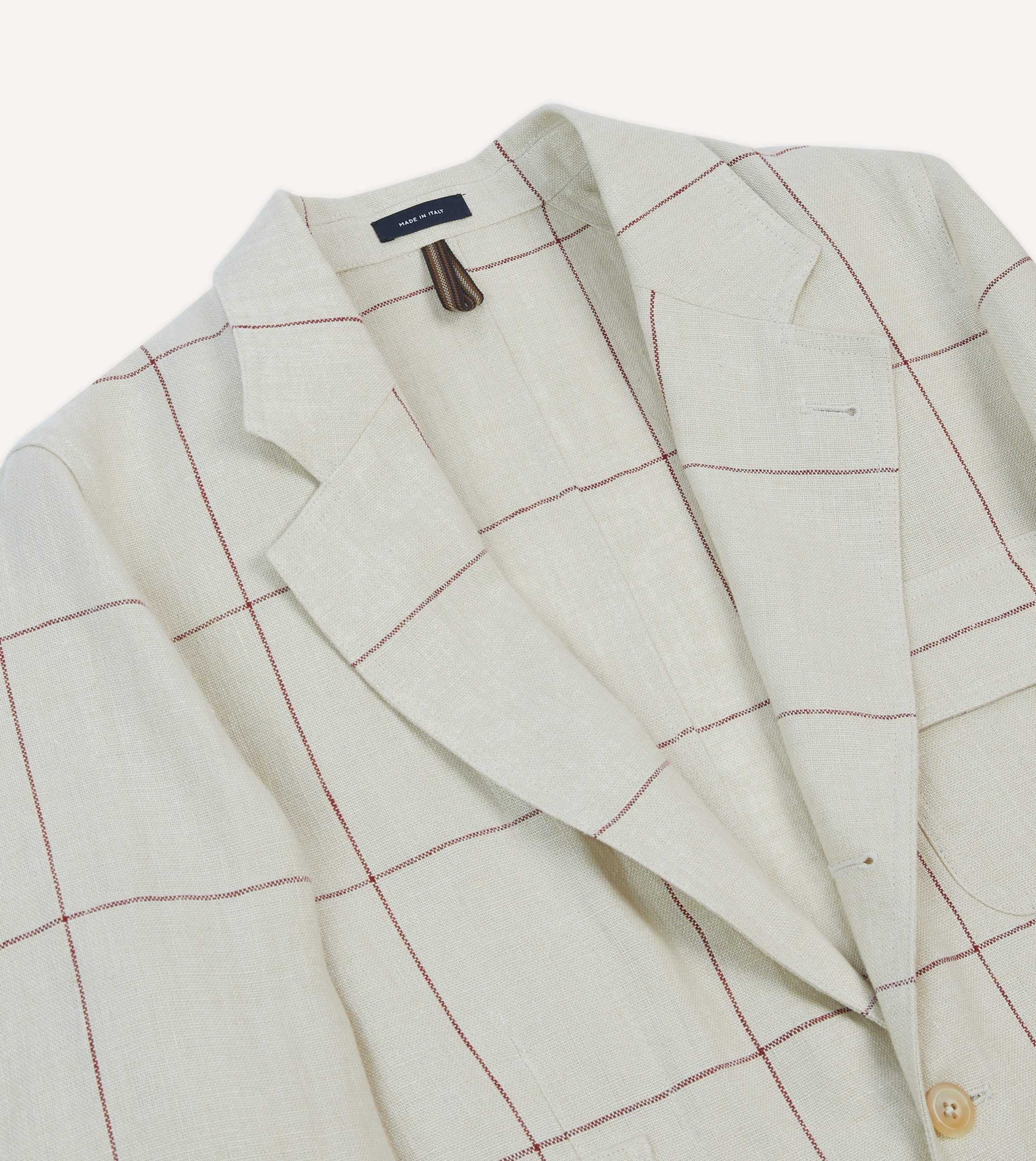 Ecru and Red Windowpane Check Games Blazer Mk. IV - Image 3