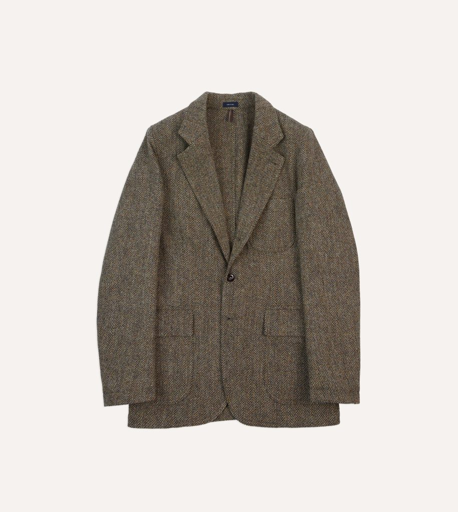 Olive Herringbone Harris Tweed Games Blazer Mk. VII