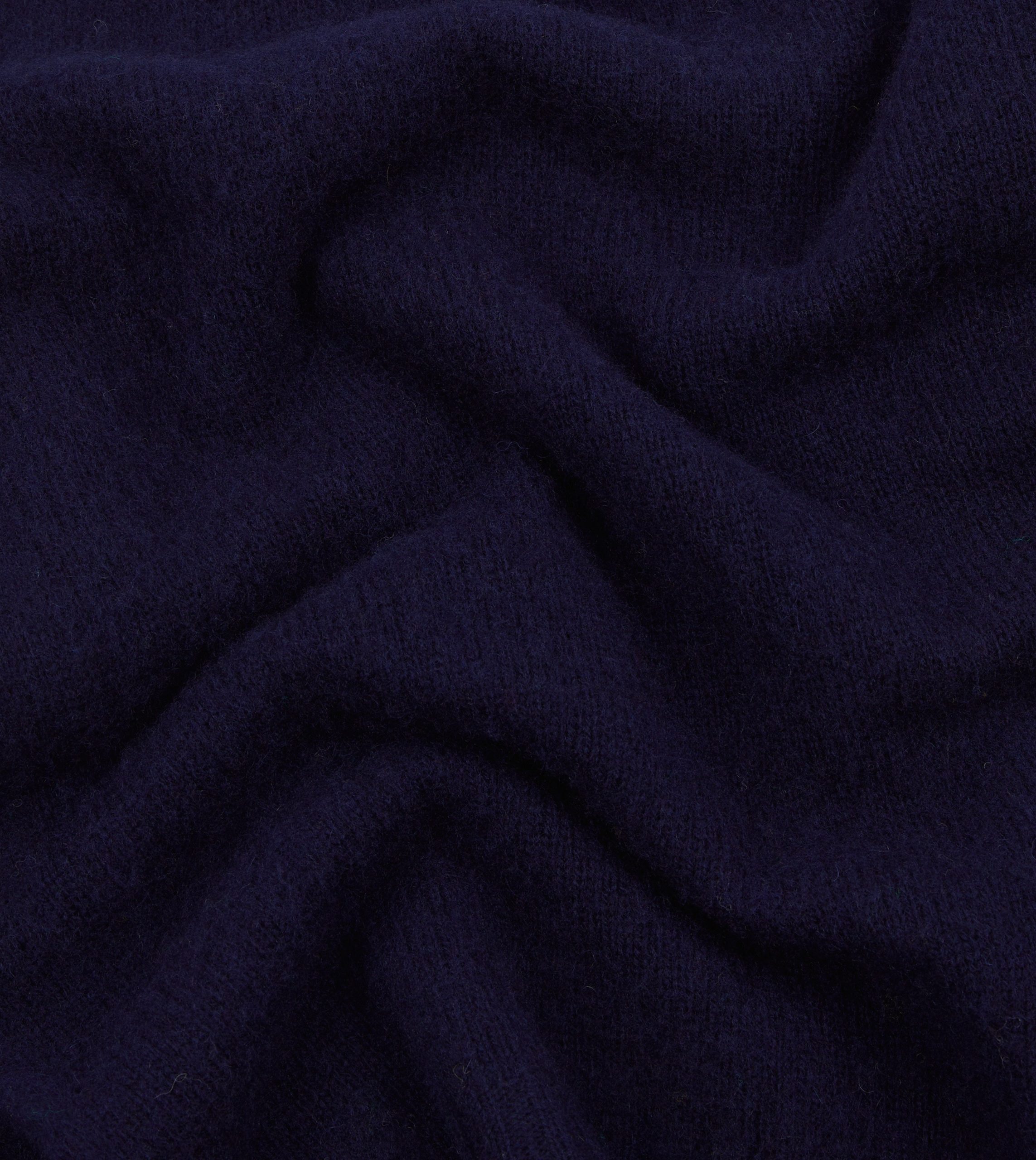 Navy Brushed Shetland Crew Neck Jumper - Image 2