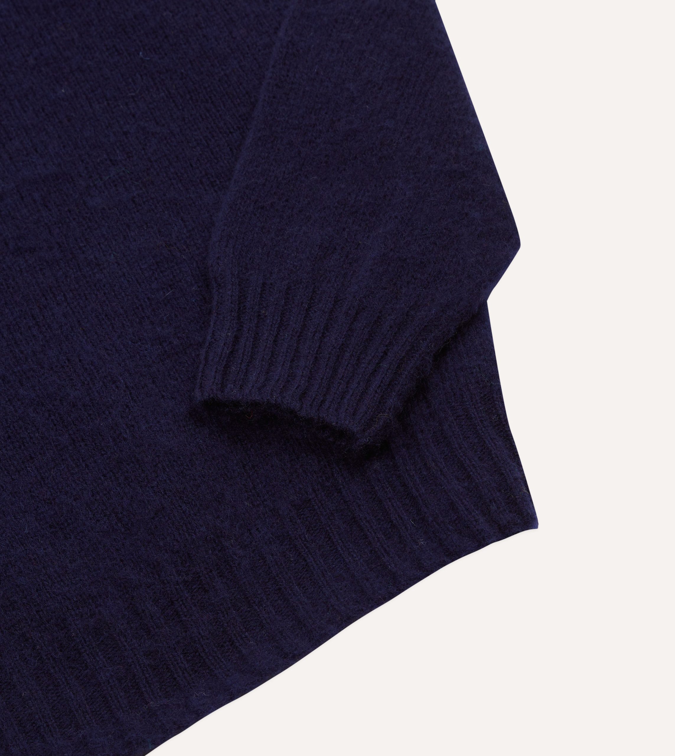 Navy Brushed Shetland Crew Neck Jumper - Image 4