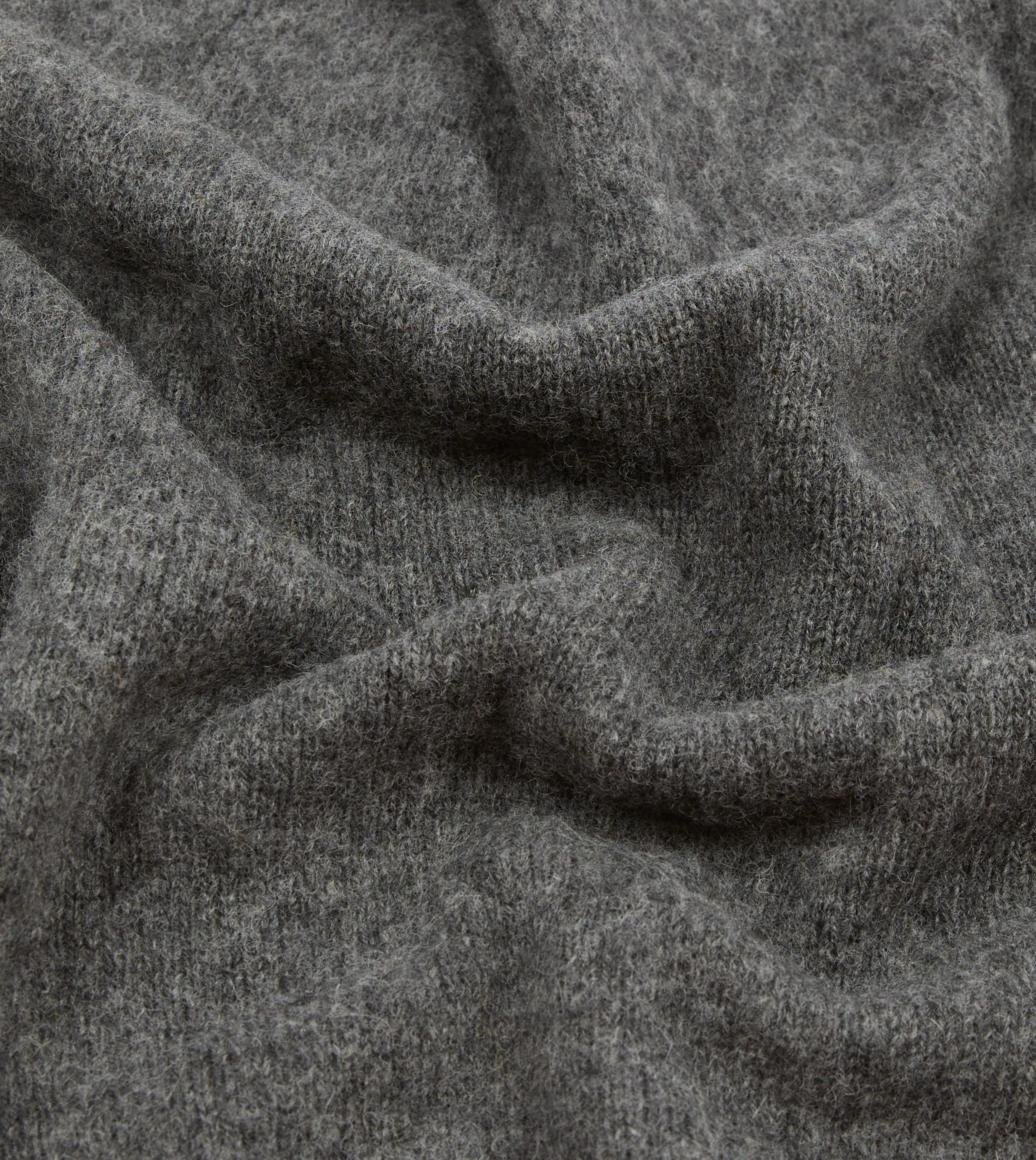 Charcoal Brushed Shetland Crew Neck Jumper - Image 2