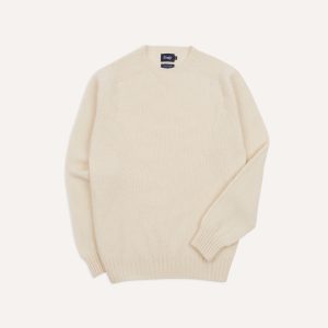 Ecru Brushed Shetland Crew Neck Jumper