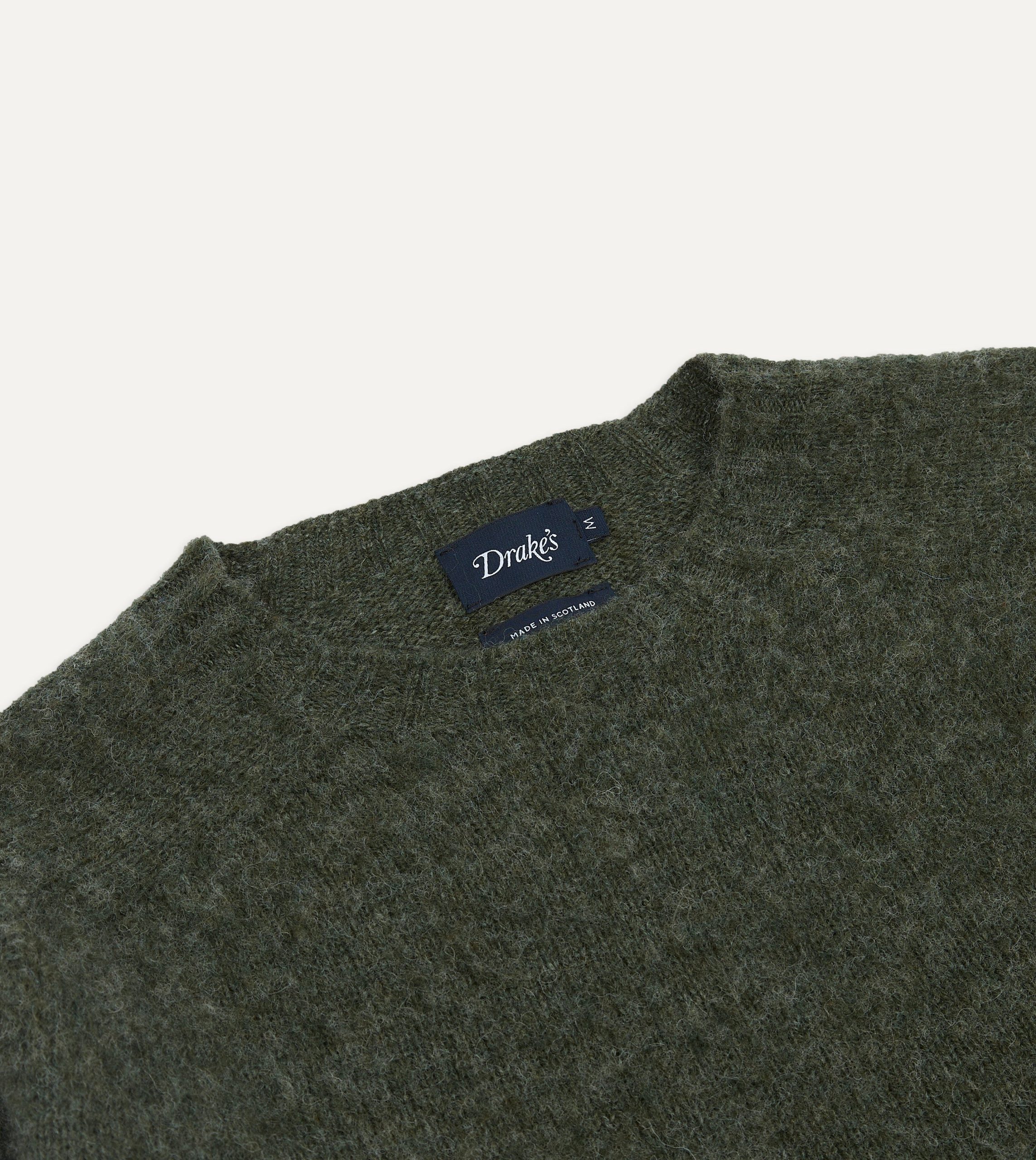 Seaweed Brushed Shetland Crew Neck Jumper - Image 3