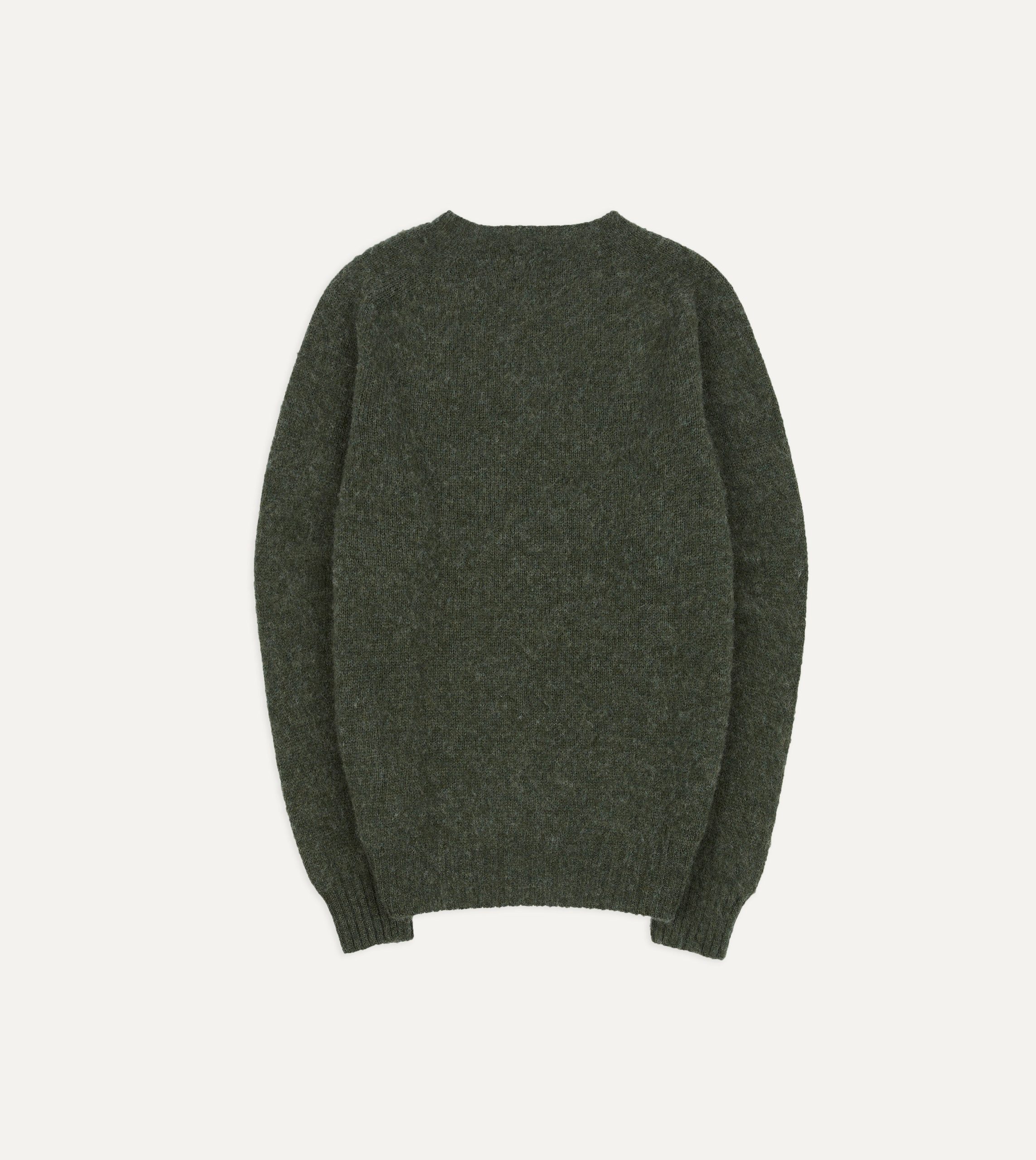 Seaweed Brushed Shetland Crew Neck Jumper - Image 5