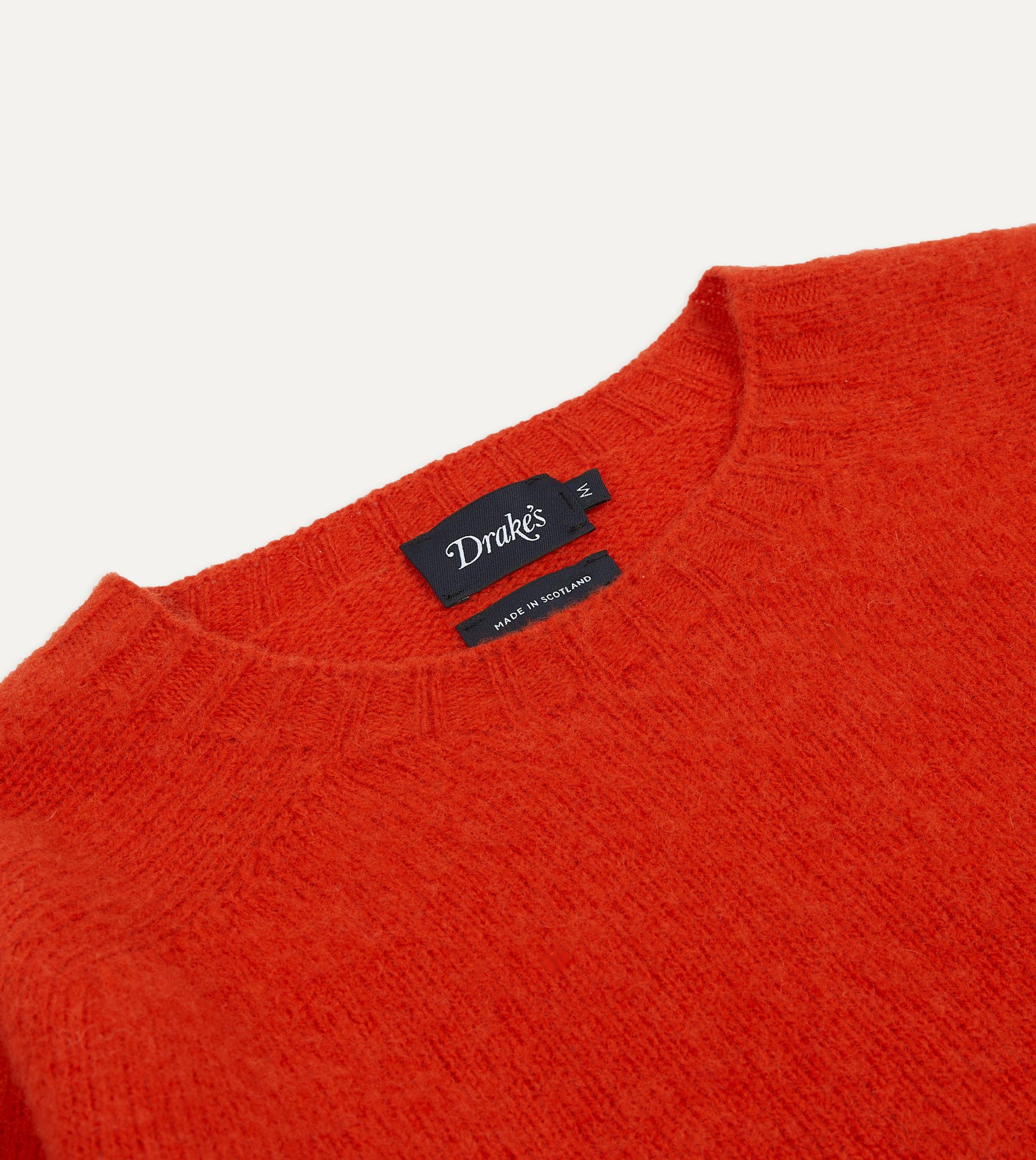 Red Brushed Shetland Crew Neck Jumper - Image 3