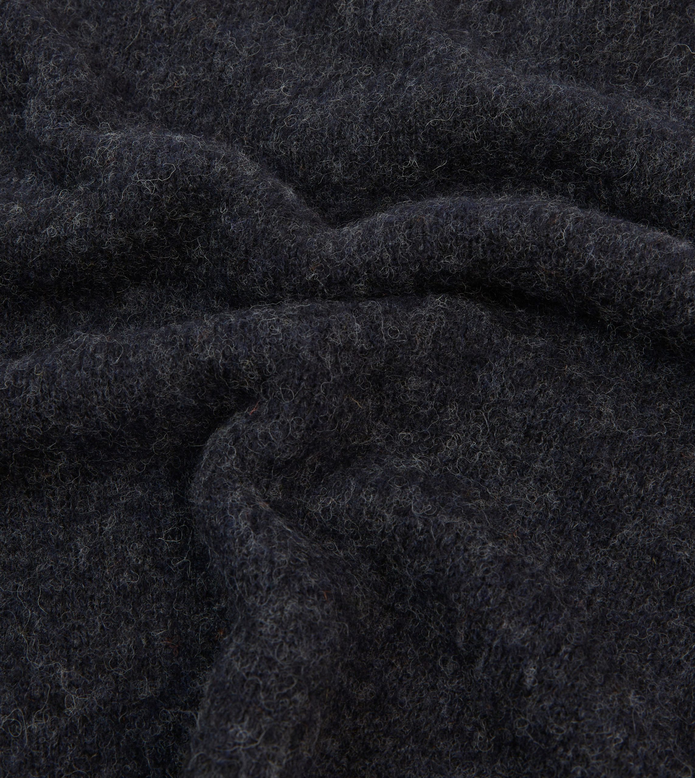 Dark Grey Brushed Shetland Crew Neck Jumper - Image 2