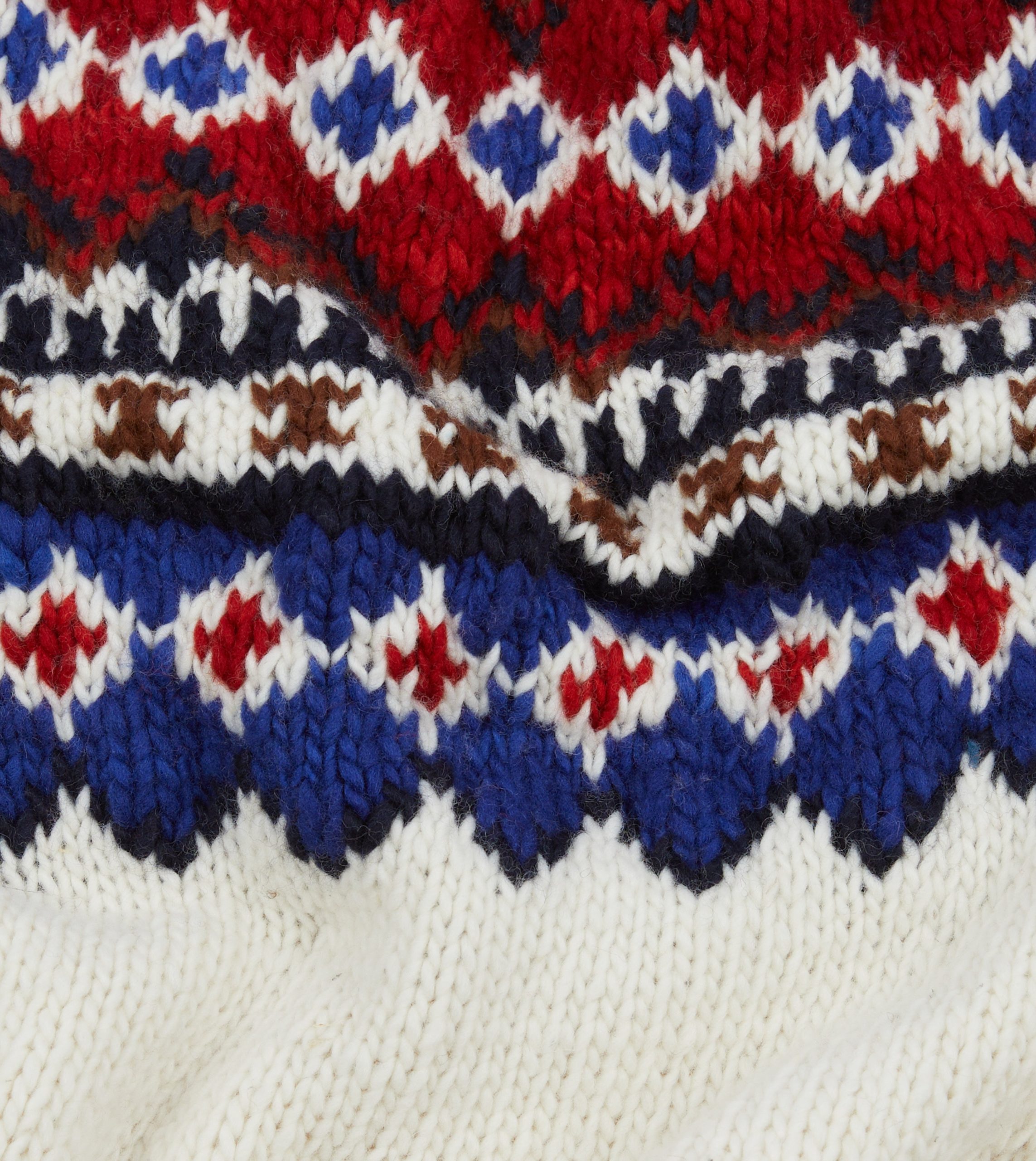 Chamula for Drake's Ecru and Red Fairisle Merino Jumper - Image 2