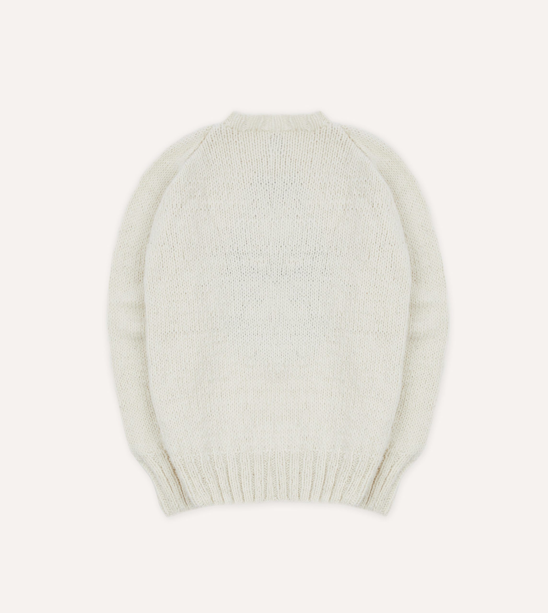Chamula for Drake's Ecru Avocado Merino Jumper - Image 5