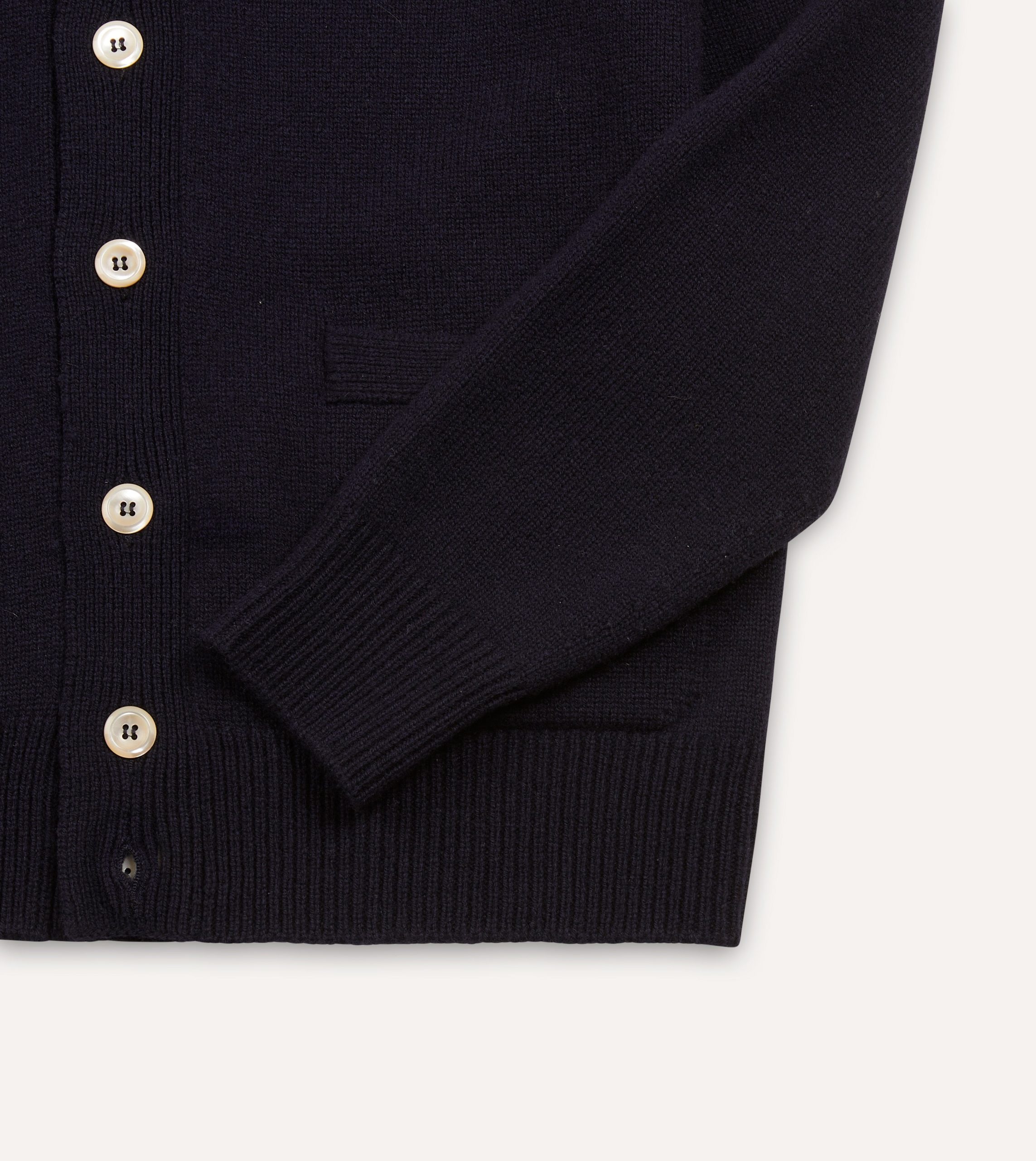 Navy Lambswool 6 Button Cardigan - Image 4