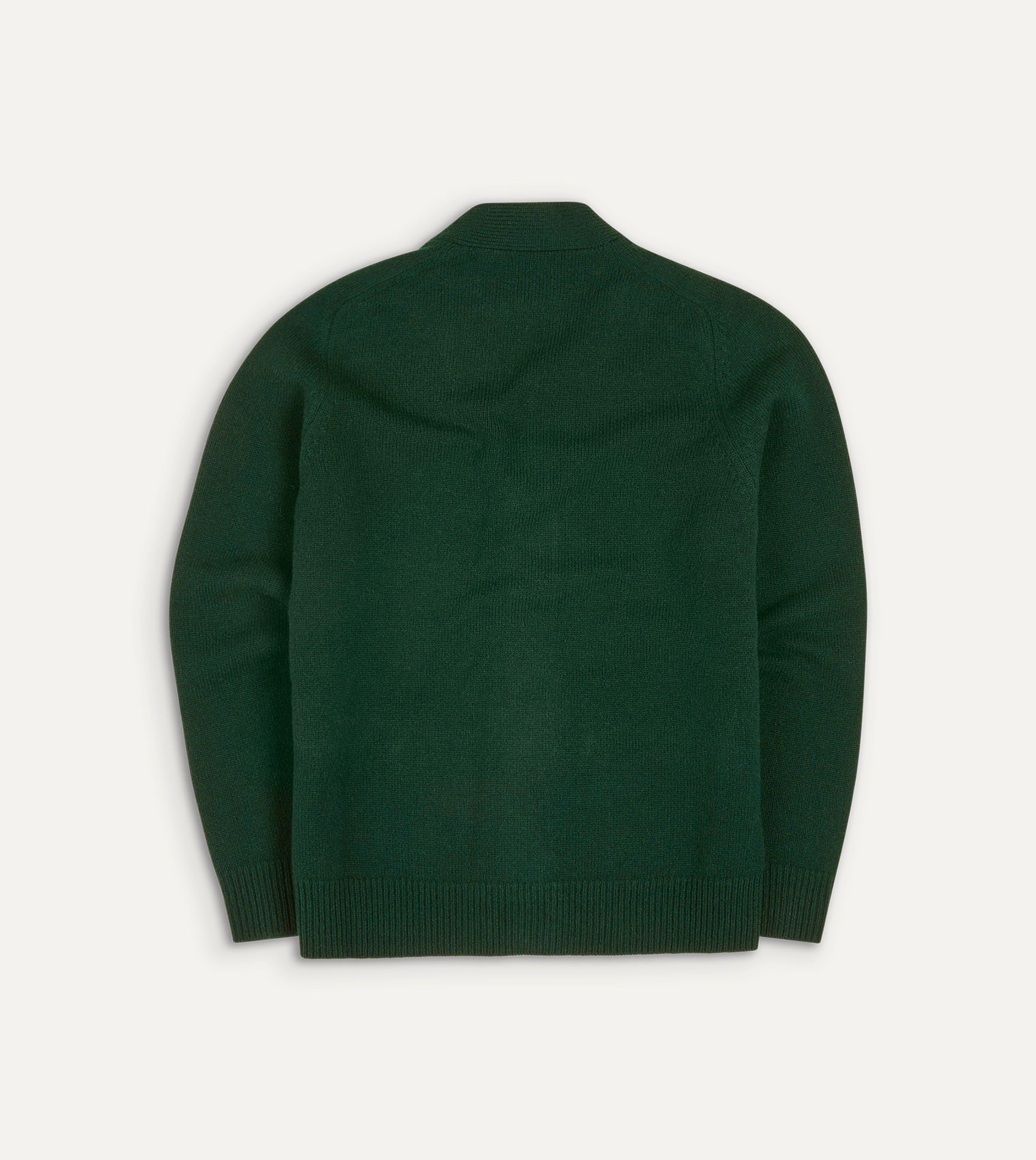 Dark Green Lambswool 6 Button Cardigan - Image 4