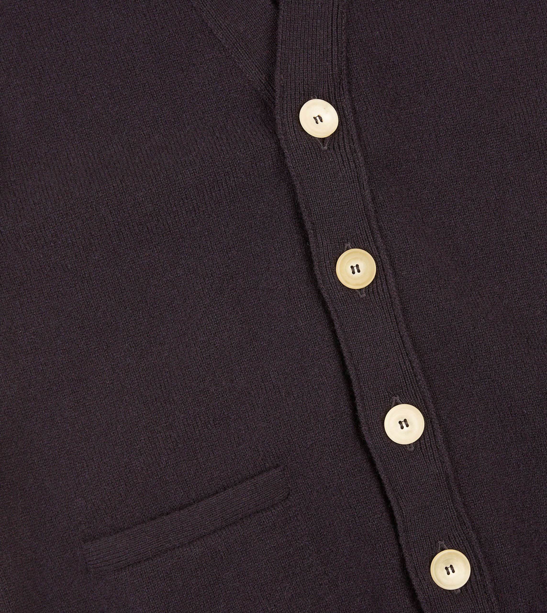 Navy Lambswool Sleeveless Cardigan - Image 4