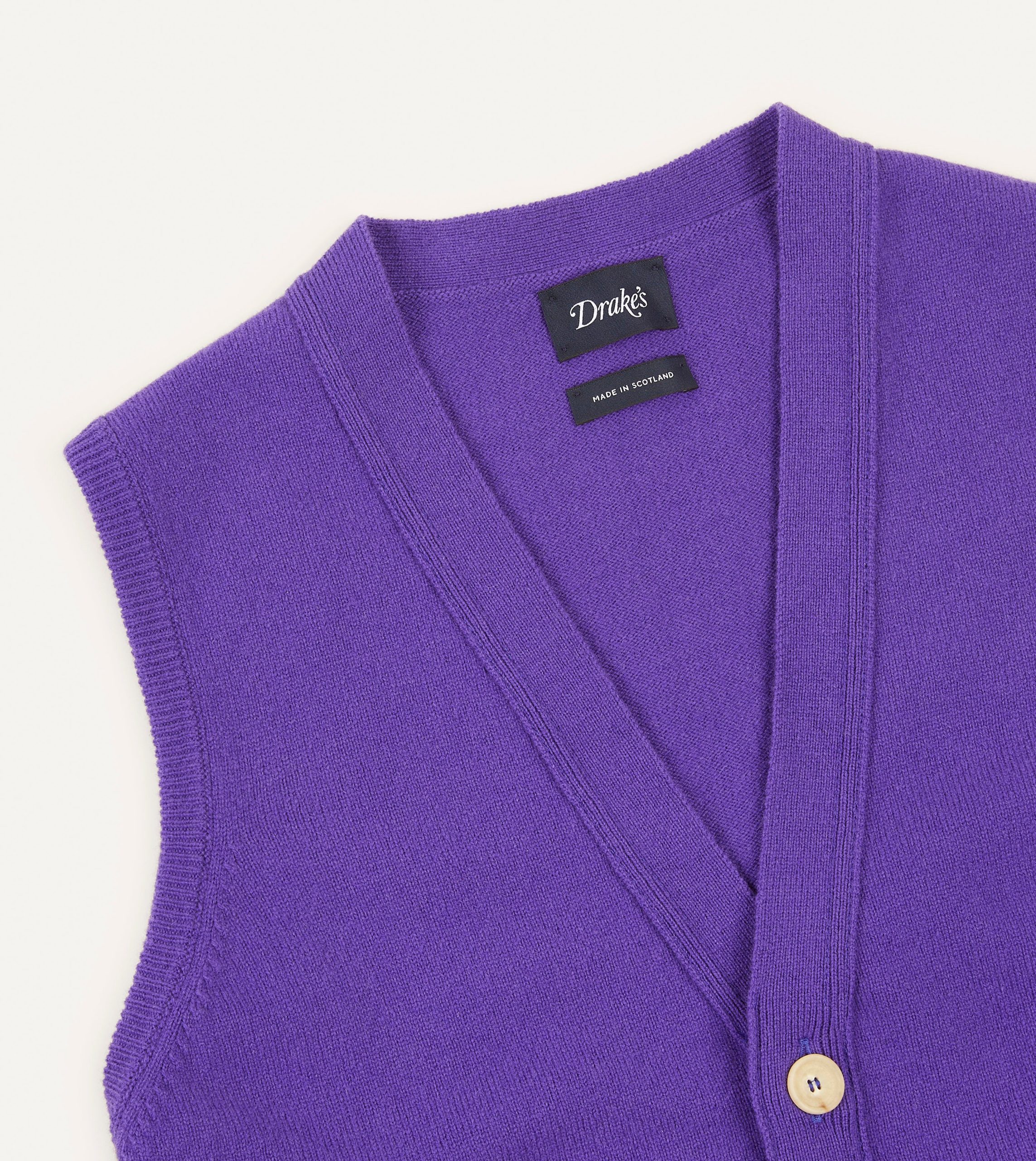 Purple Lambswool Sleeveless Cardigan - Image 3
