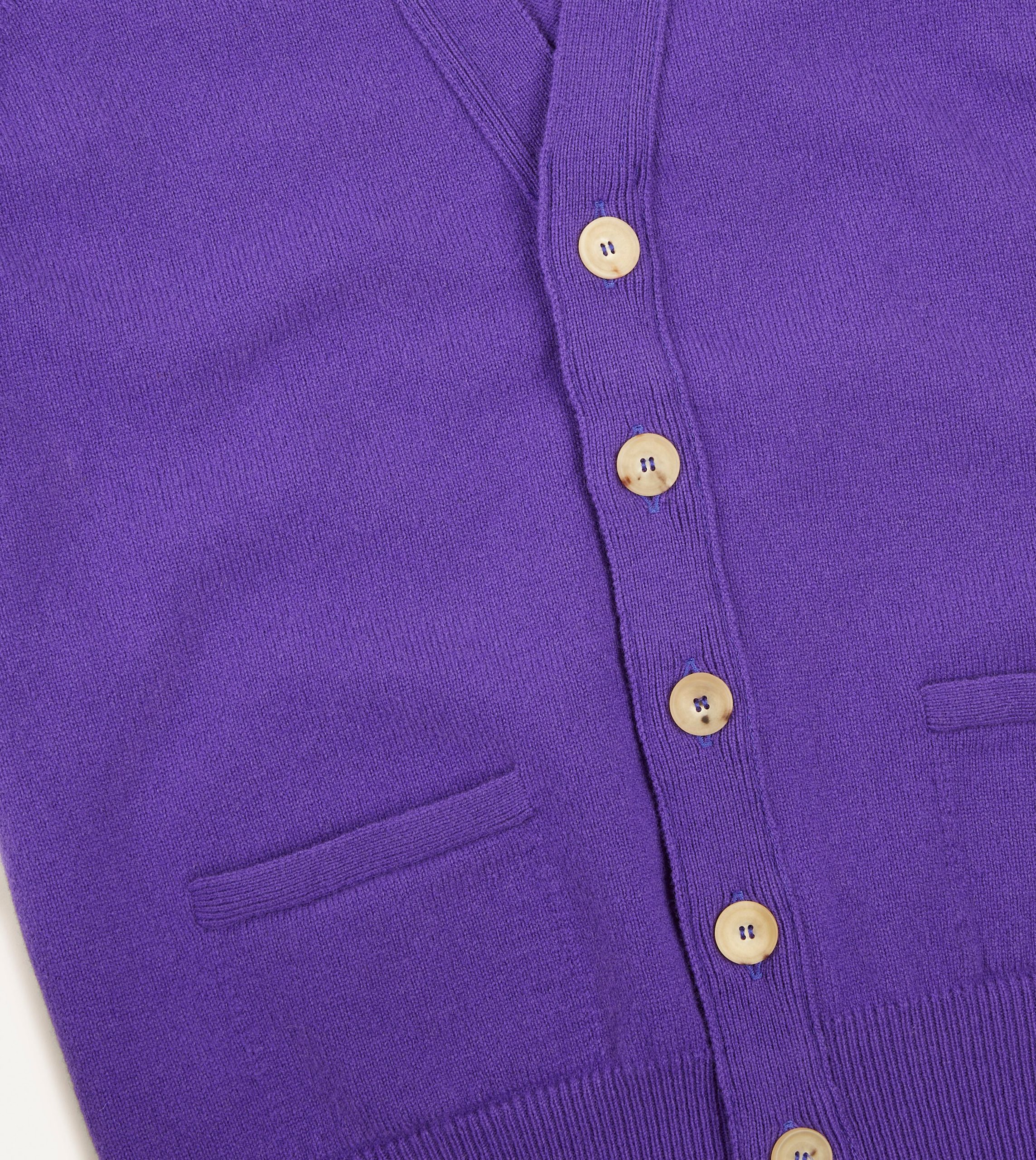 Purple Lambswool Sleeveless Cardigan - Image 4