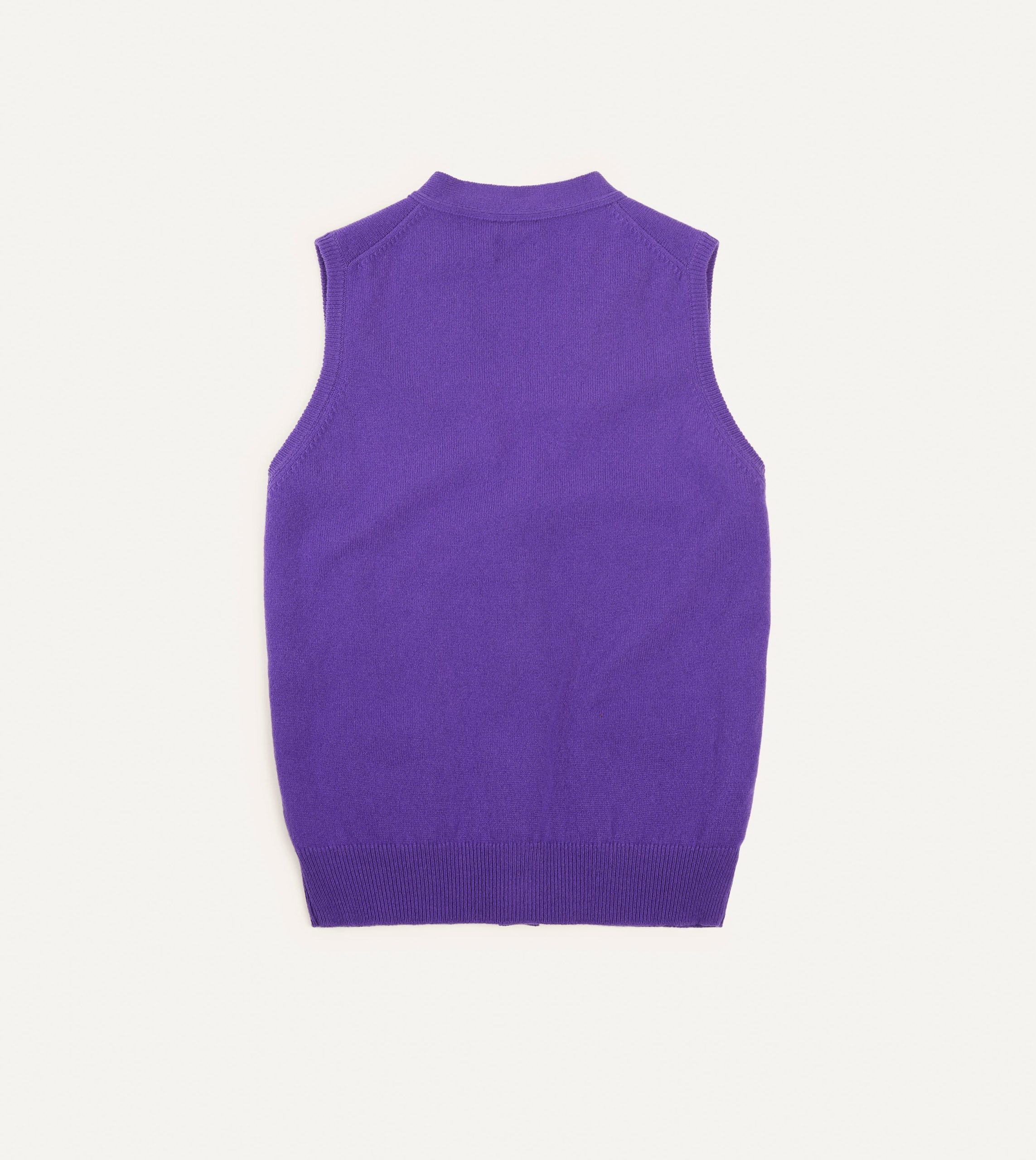 Purple Lambswool Sleeveless Cardigan - Image 5
