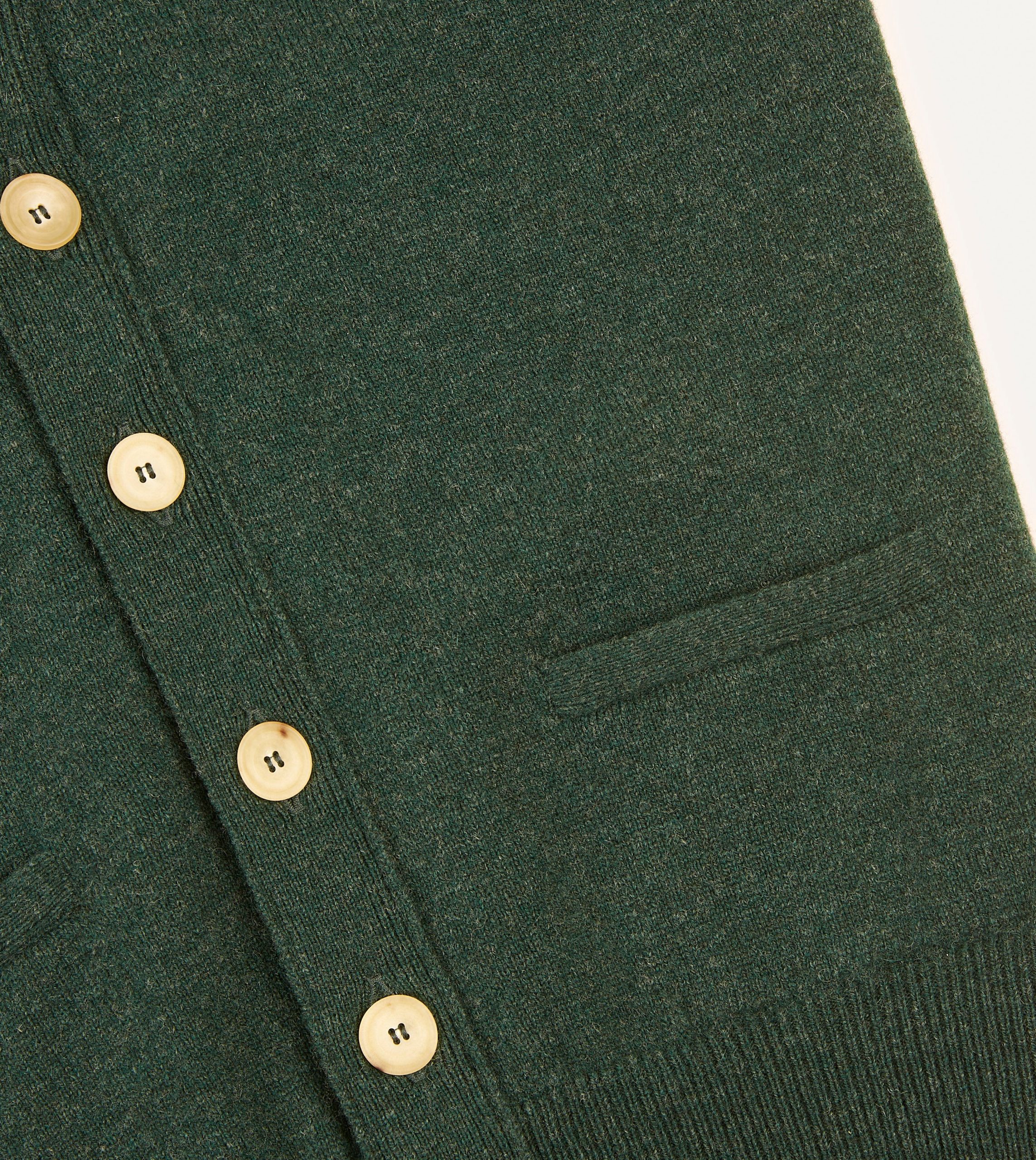 Green Lambswool Sleeveless Cardigan - Image 4