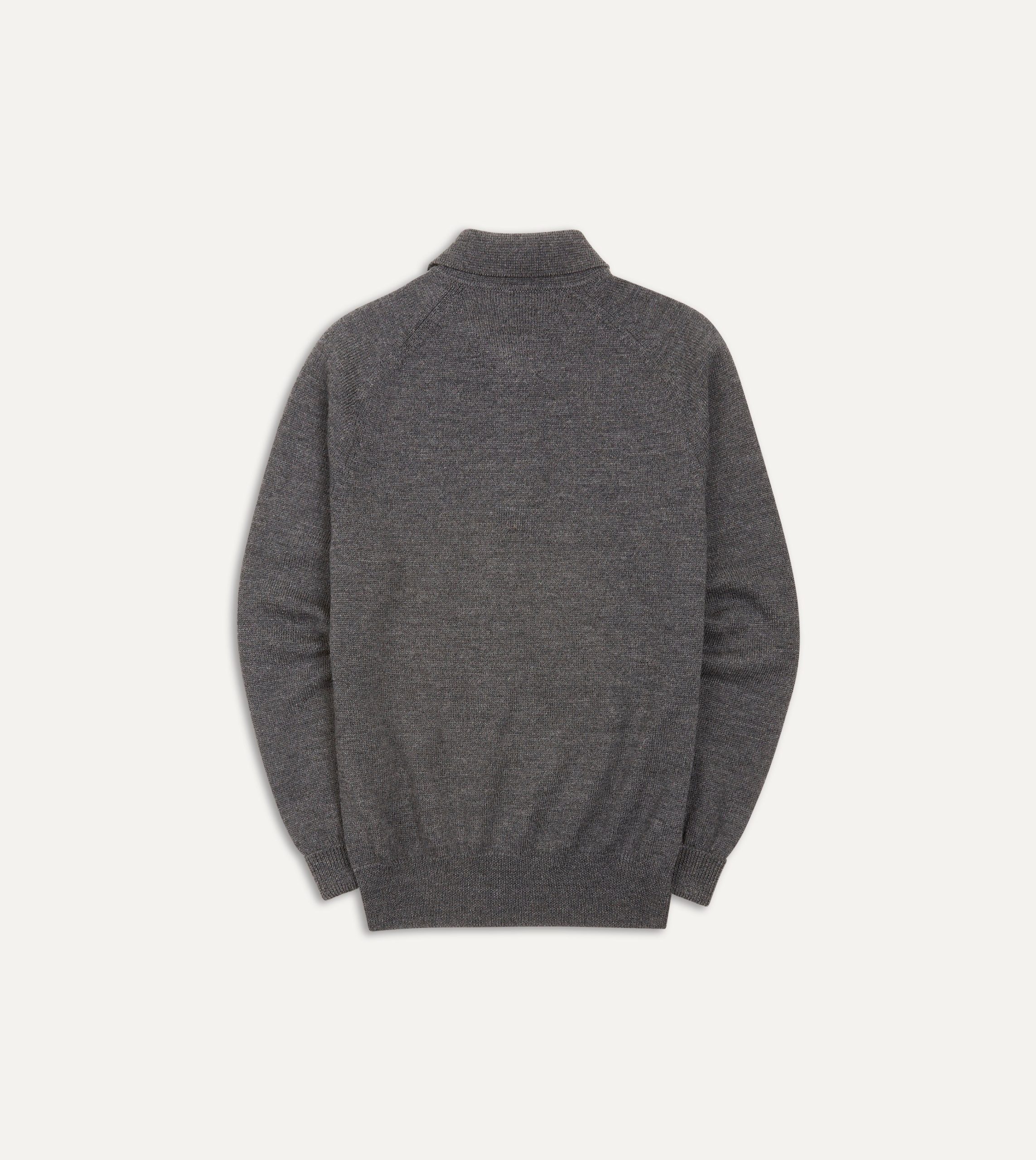 Grey Merino Wool Knitted Polo - Image 4