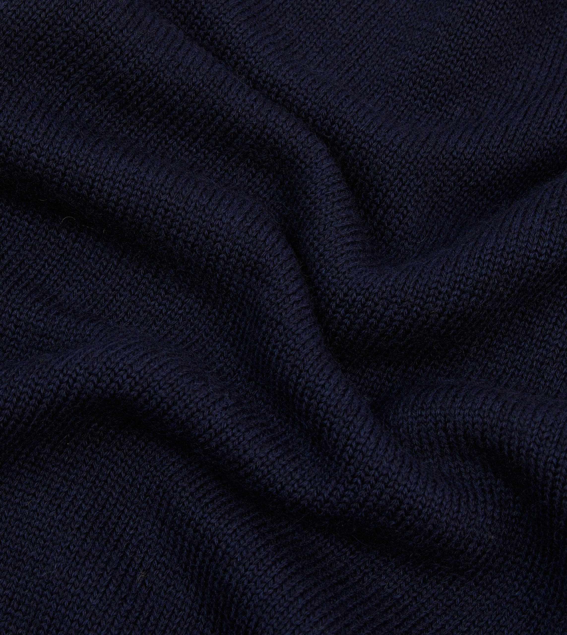 Navy Heavyweight Mock Neck Jumper - Image 2