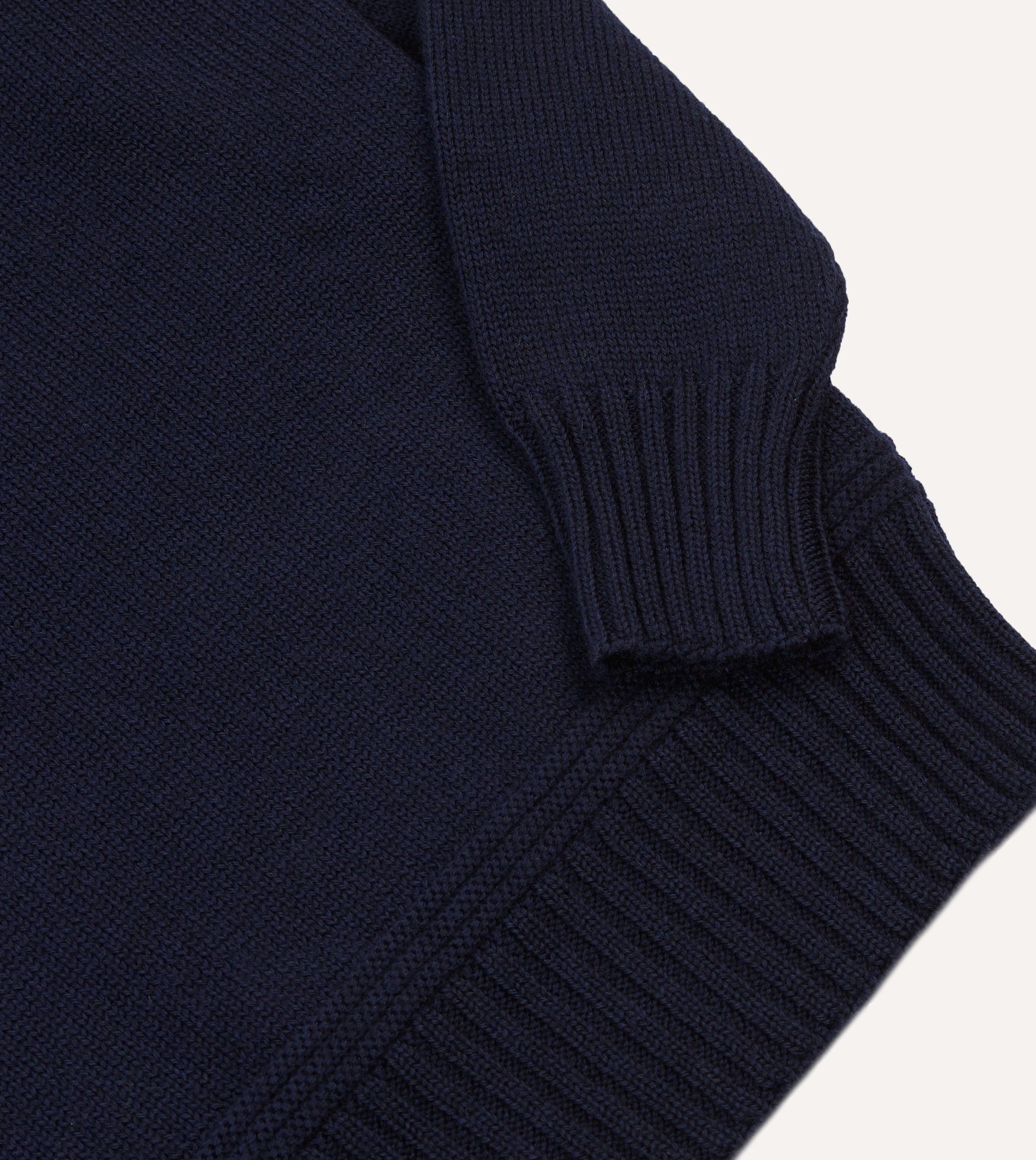 Navy Heavyweight Mock Neck Jumper - Image 4