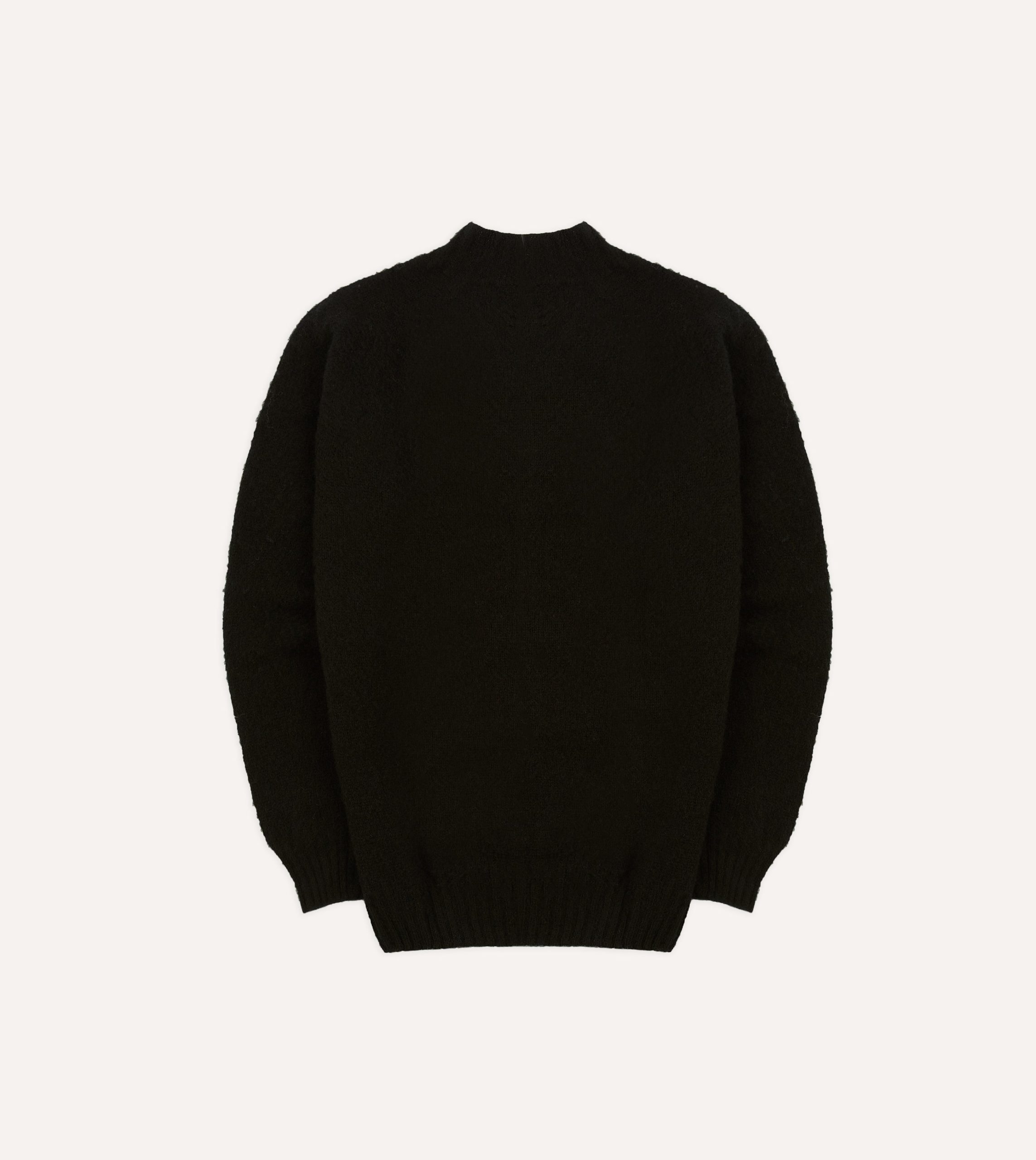 Black Brushed Shetland Mock Neck Jumper - Image 5