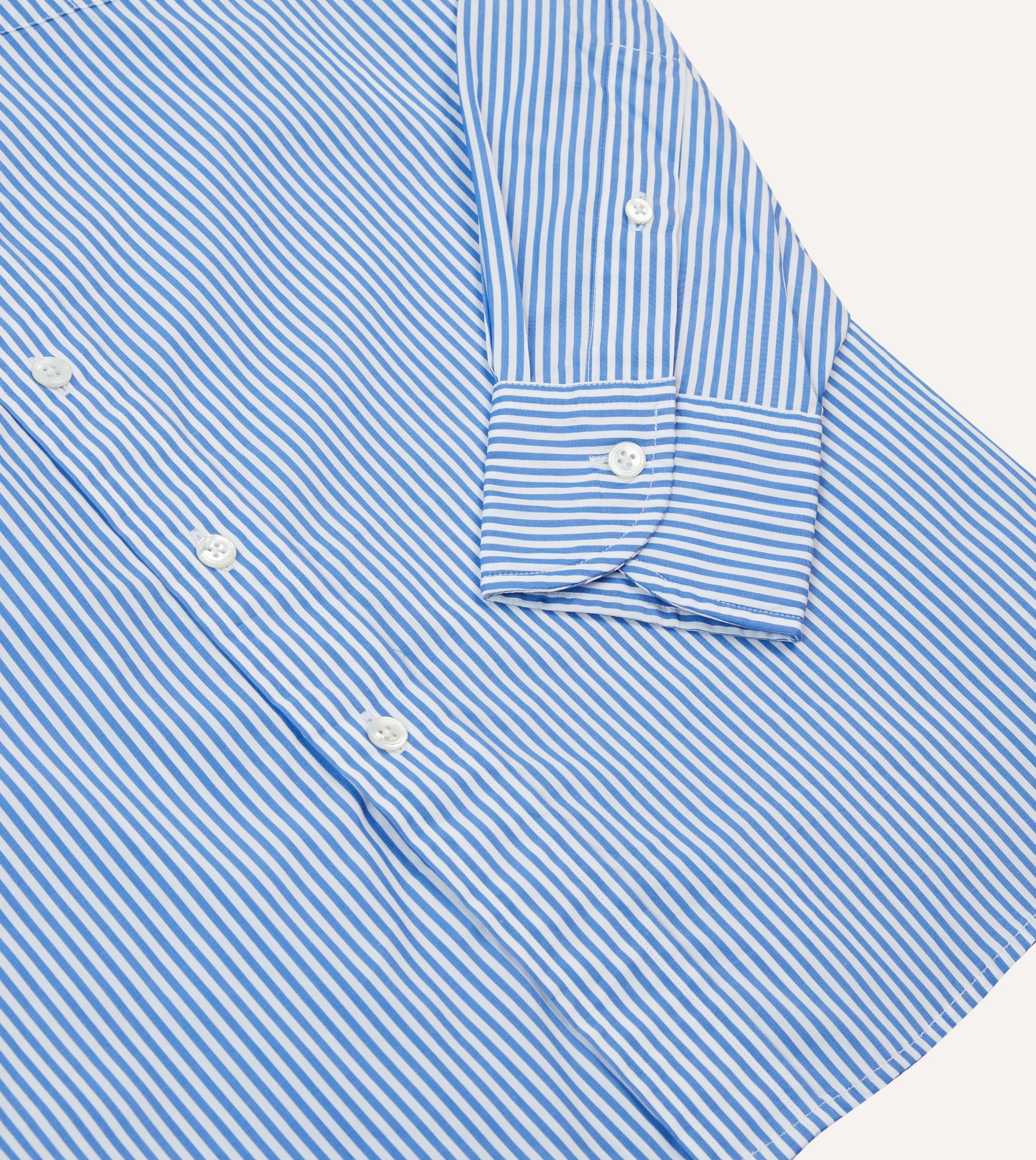 Blue Bengal Stripe Cotton Poplin Button-Down Shirt - Image 5