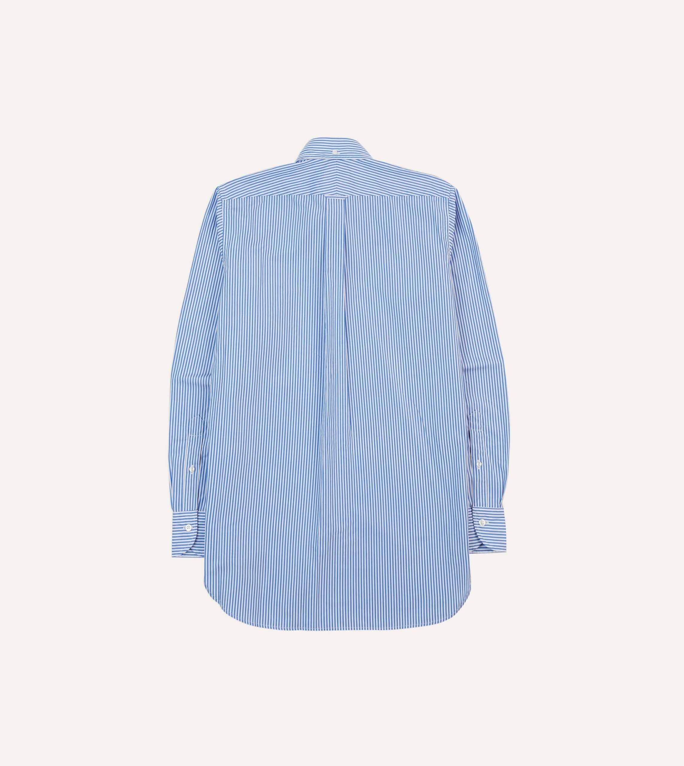Blue Bengal Stripe Cotton Poplin Button-Down Shirt - Image 6