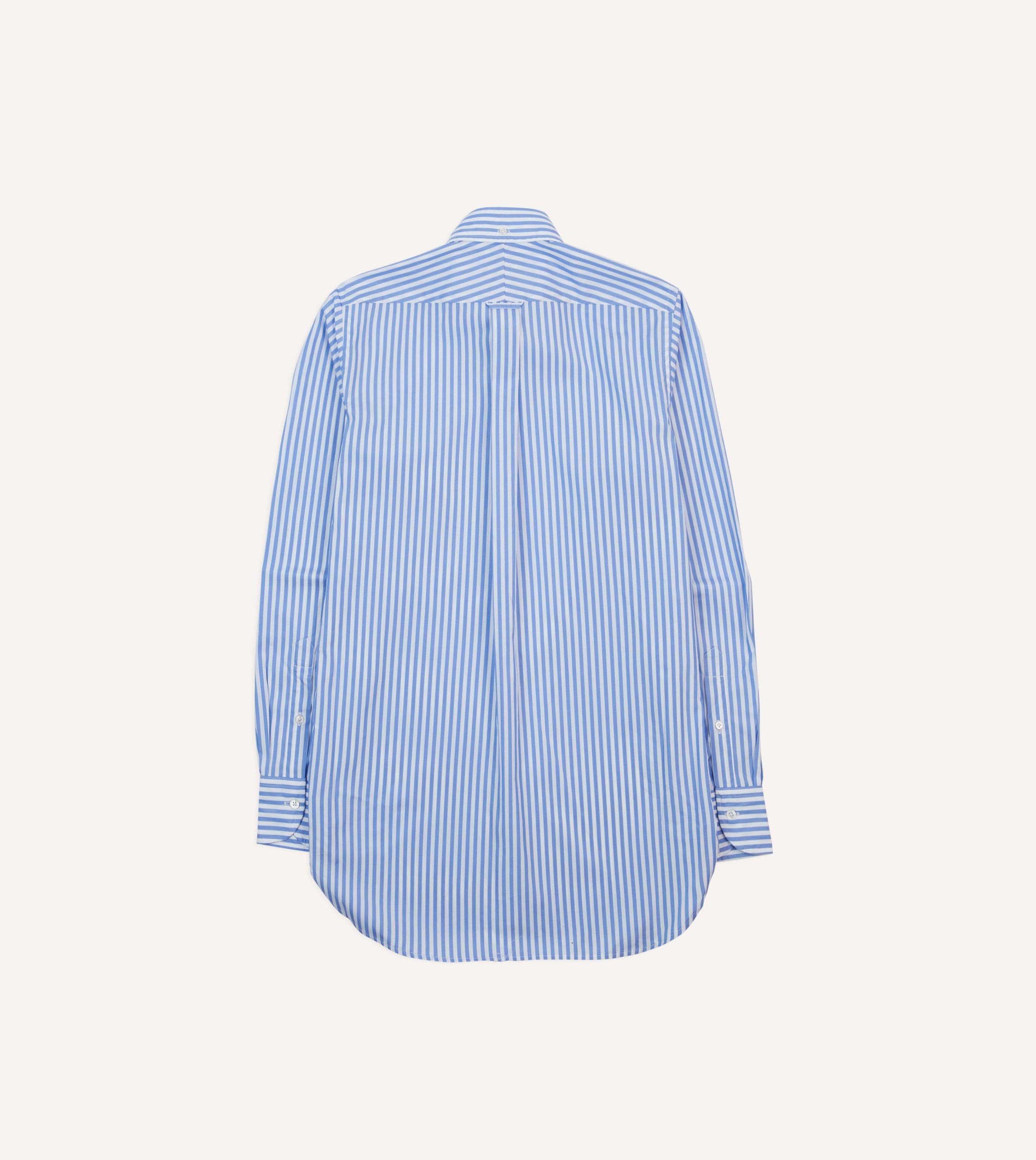 Blue Bengal Stripe Cotton Poplin Button-Down Shirt - Image 6