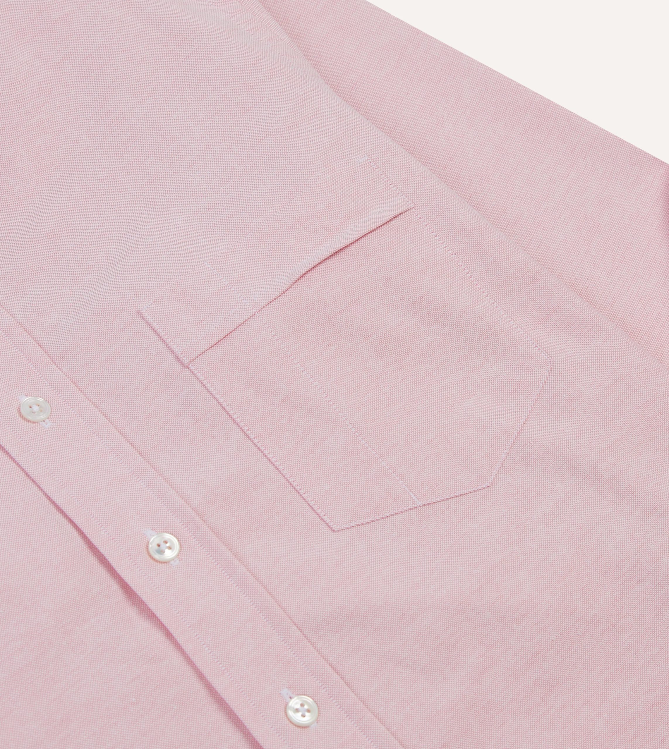 Bright Pink Cotton Oxford Cloth Button-Down Shirt - Image 4