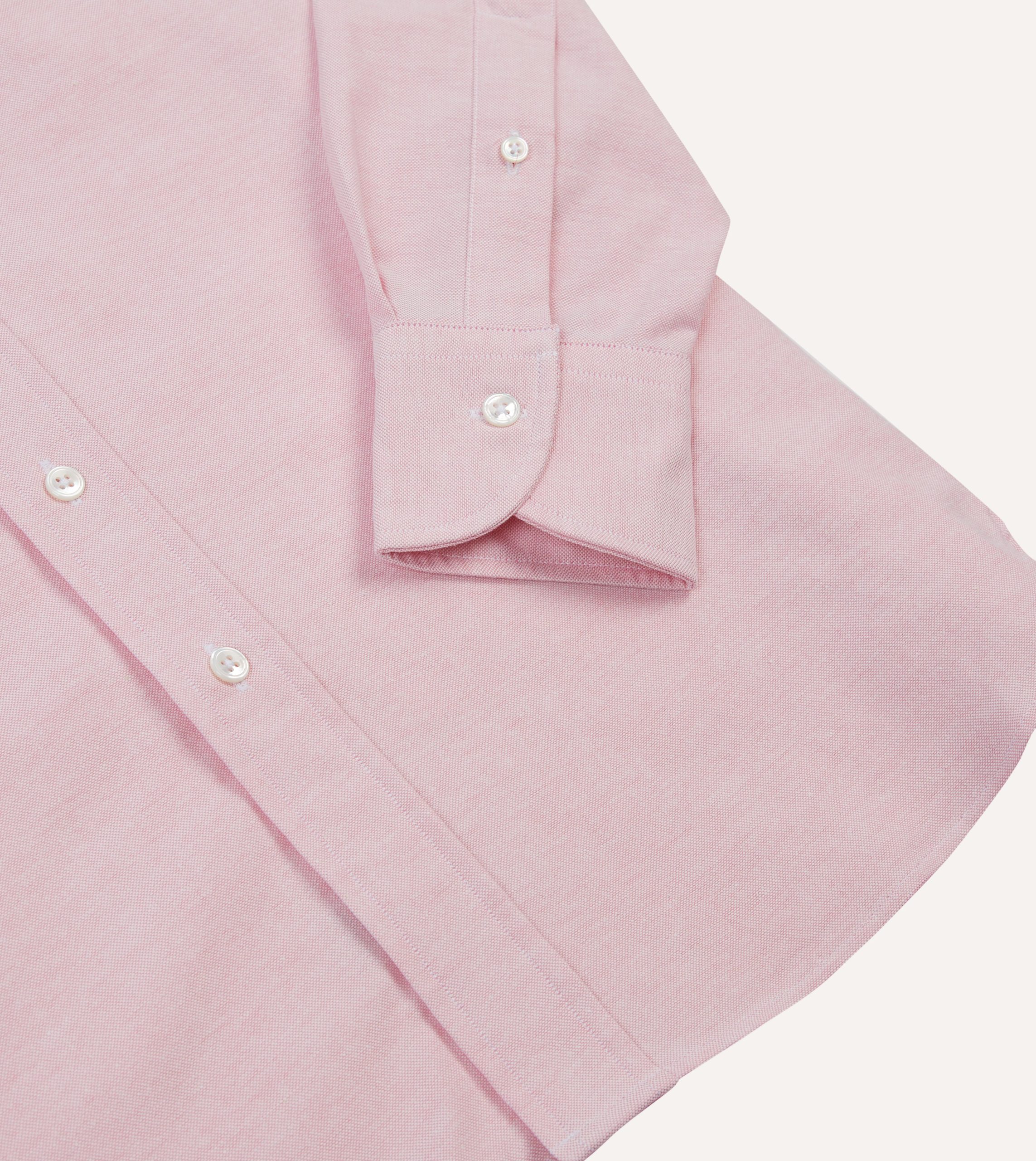 Bright Pink Cotton Oxford Cloth Button-Down Shirt - Image 5
