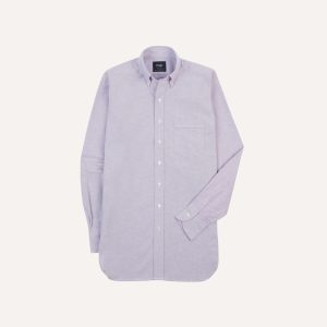 Lilac Cotton Oxford Cloth Button-Down Shirt