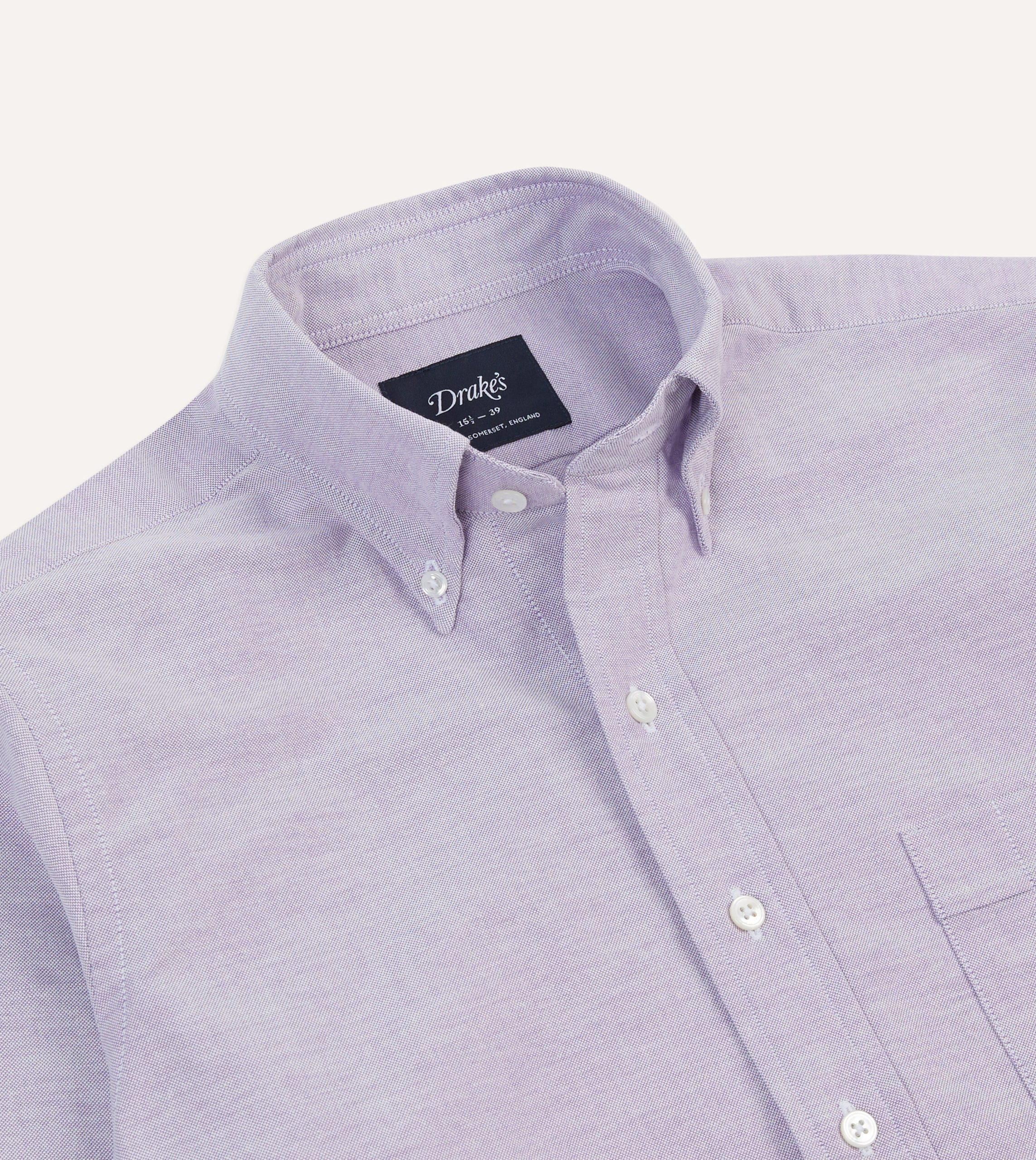 Lilac Cotton Oxford Cloth Button-Down Shirt - Image 3