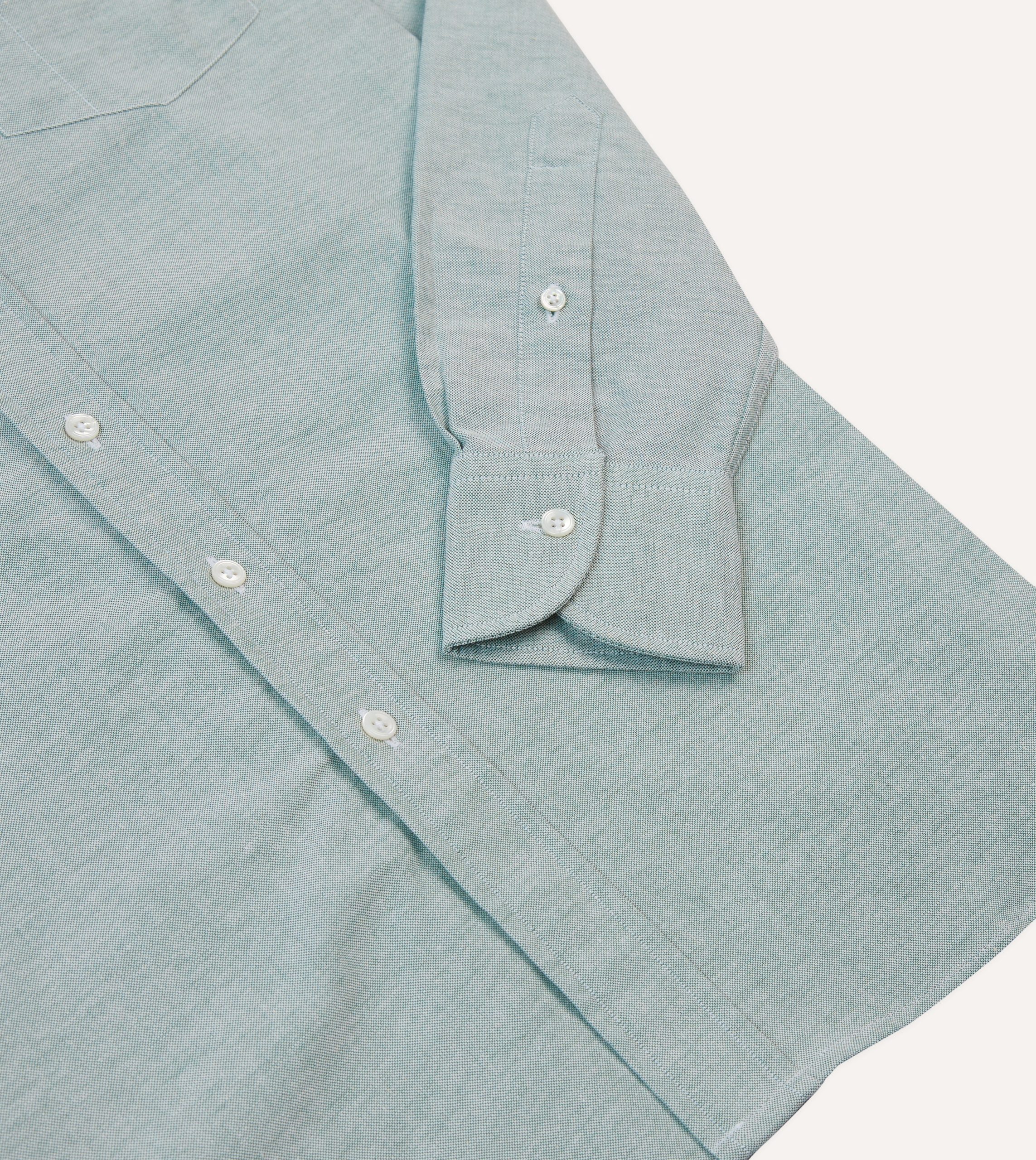 Green Cotton Oxford Cloth Button-Down Shirt - Image 5