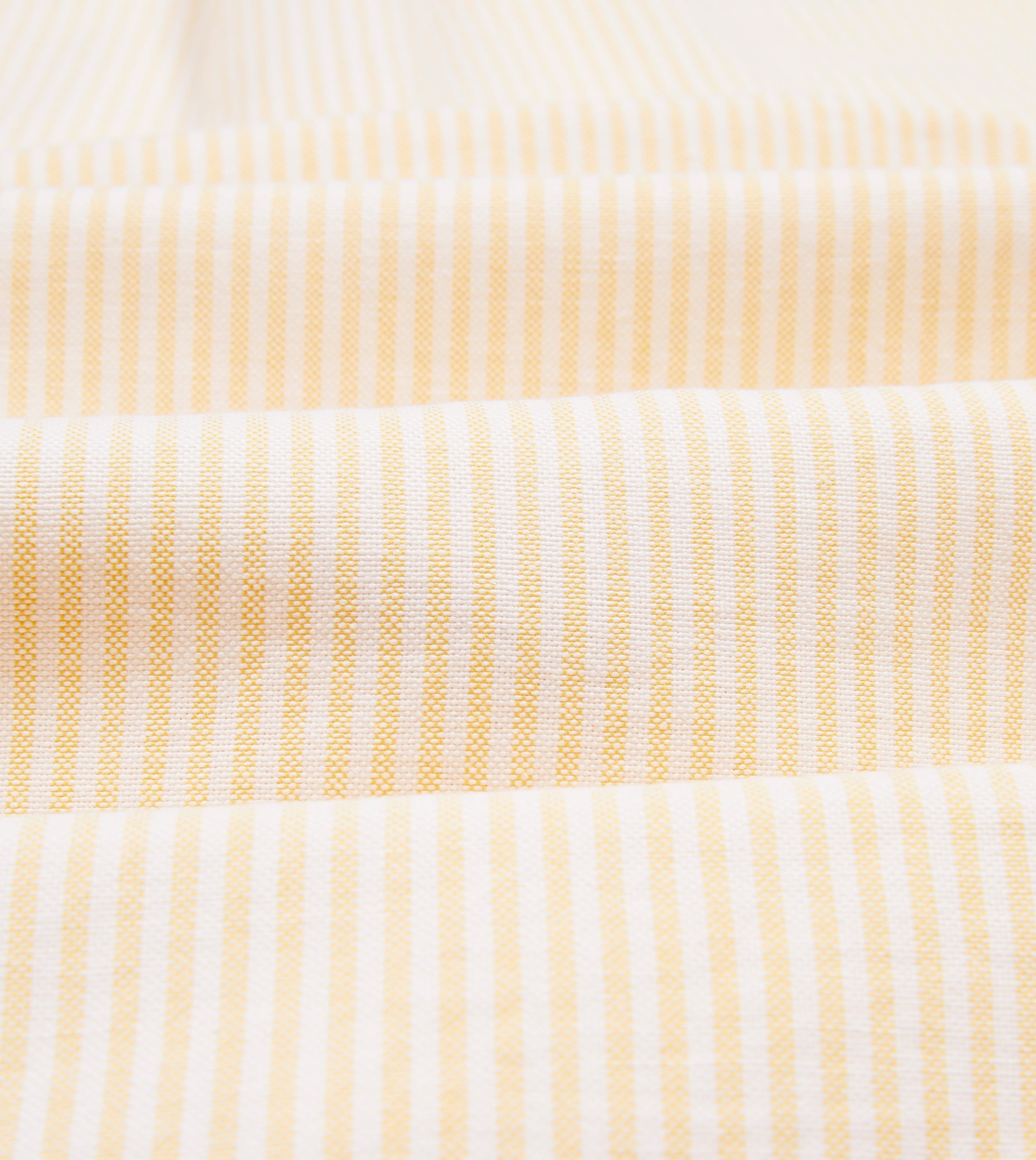 Yellow Ticking Stripe Cotton Oxford Cloth Button-Down Shirt - Image 2