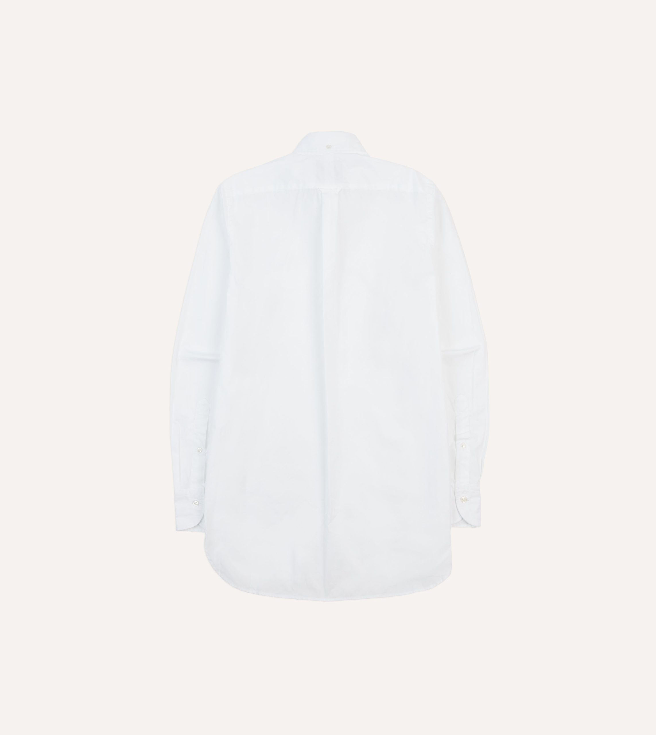 White Cotton Pocket Poplin Button-Down Shirt - Image 6