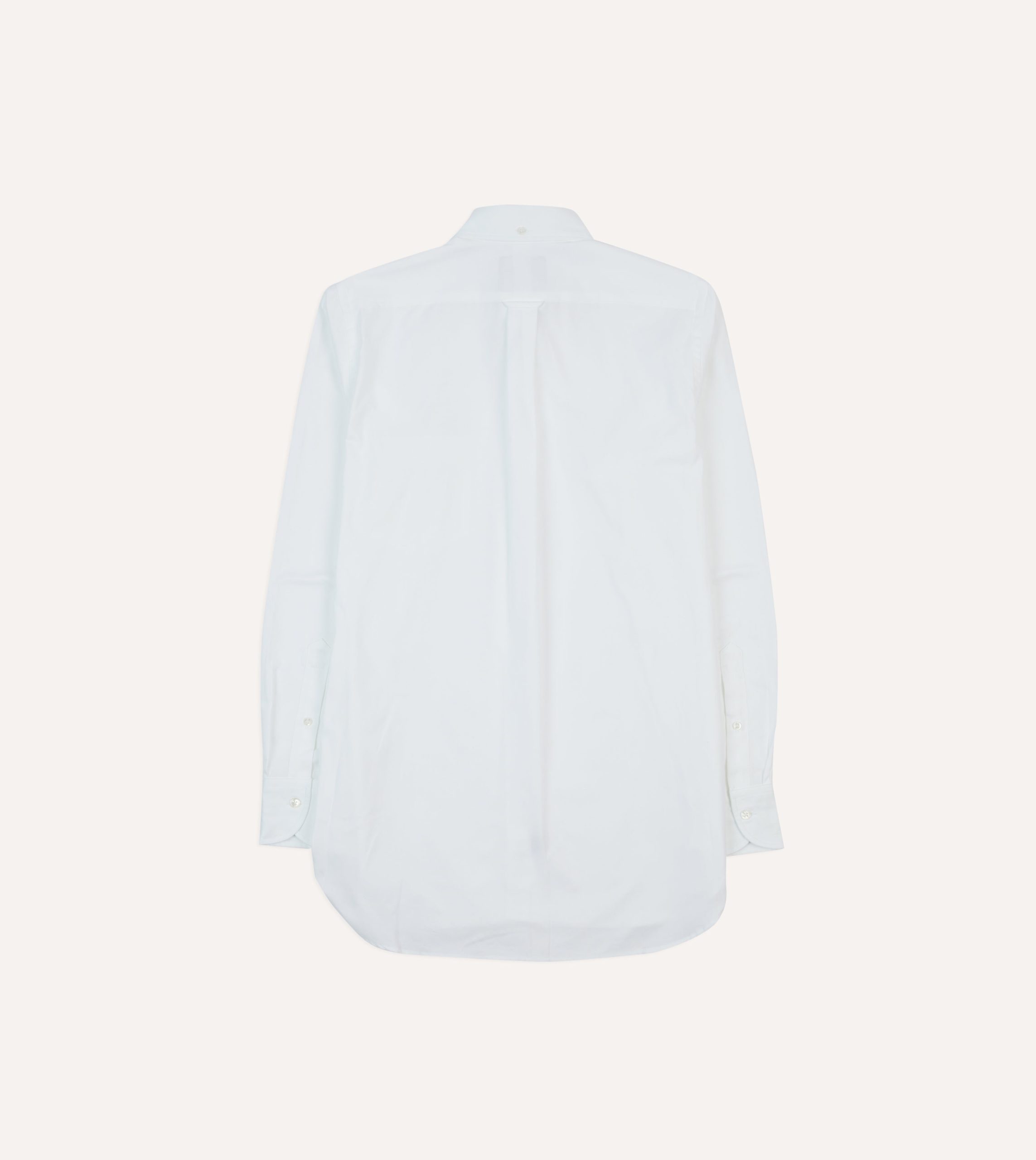 White Pinpoint Oxford Cotton Cloth Button-Down Shirt - Image 6